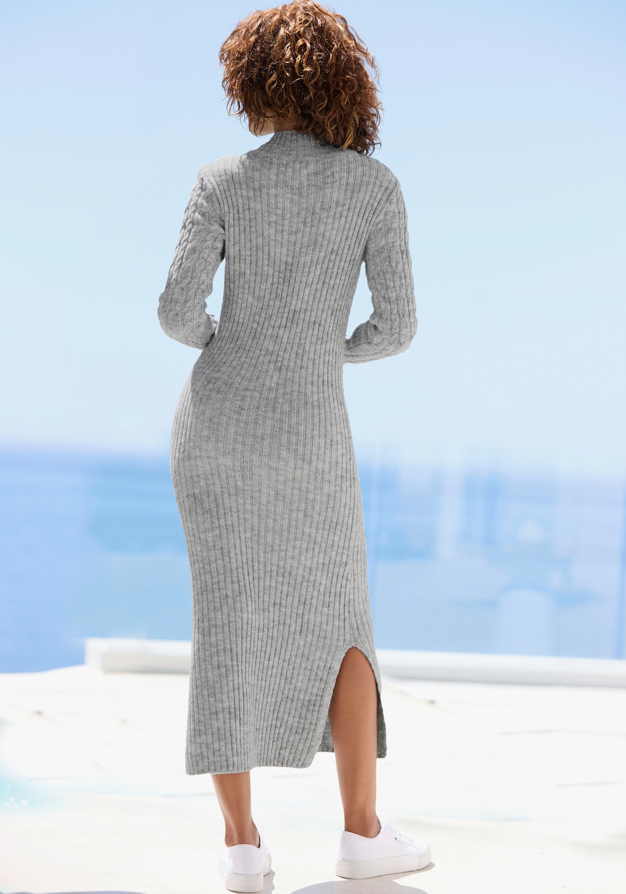 LASCANA Strickkleid - grau meliert