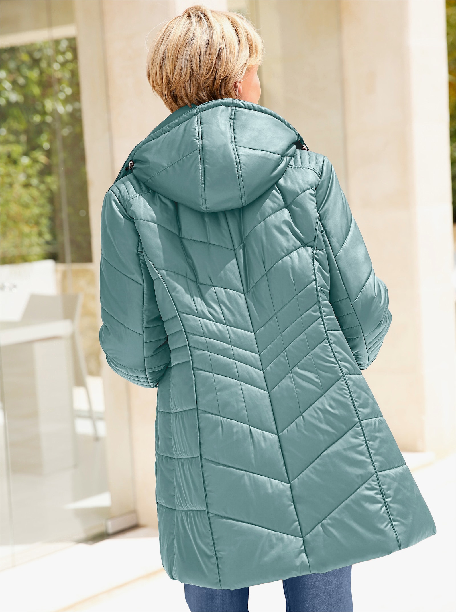 Steppjacke in Microfaser-Qualität, pflegeleicht - jadegrün