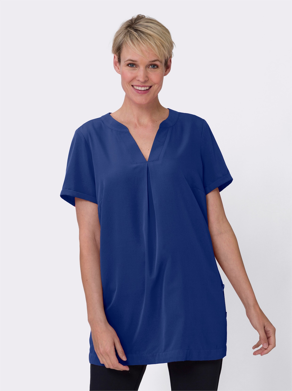 Longline blouse - koningsblauw