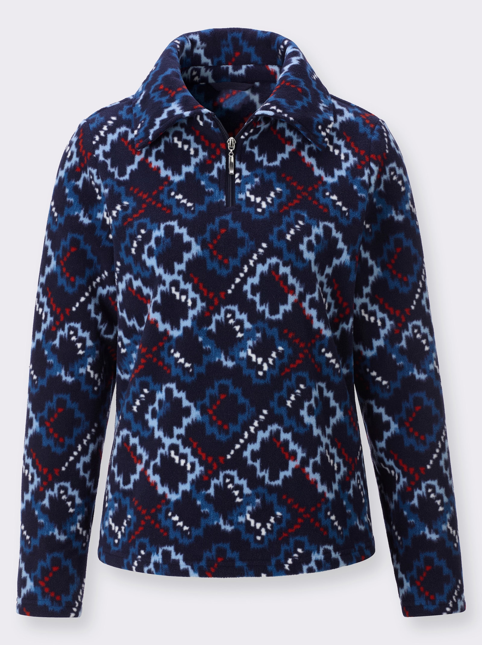 Fleeceshirt mit modischem Muster - marine-bleu-bedruckt