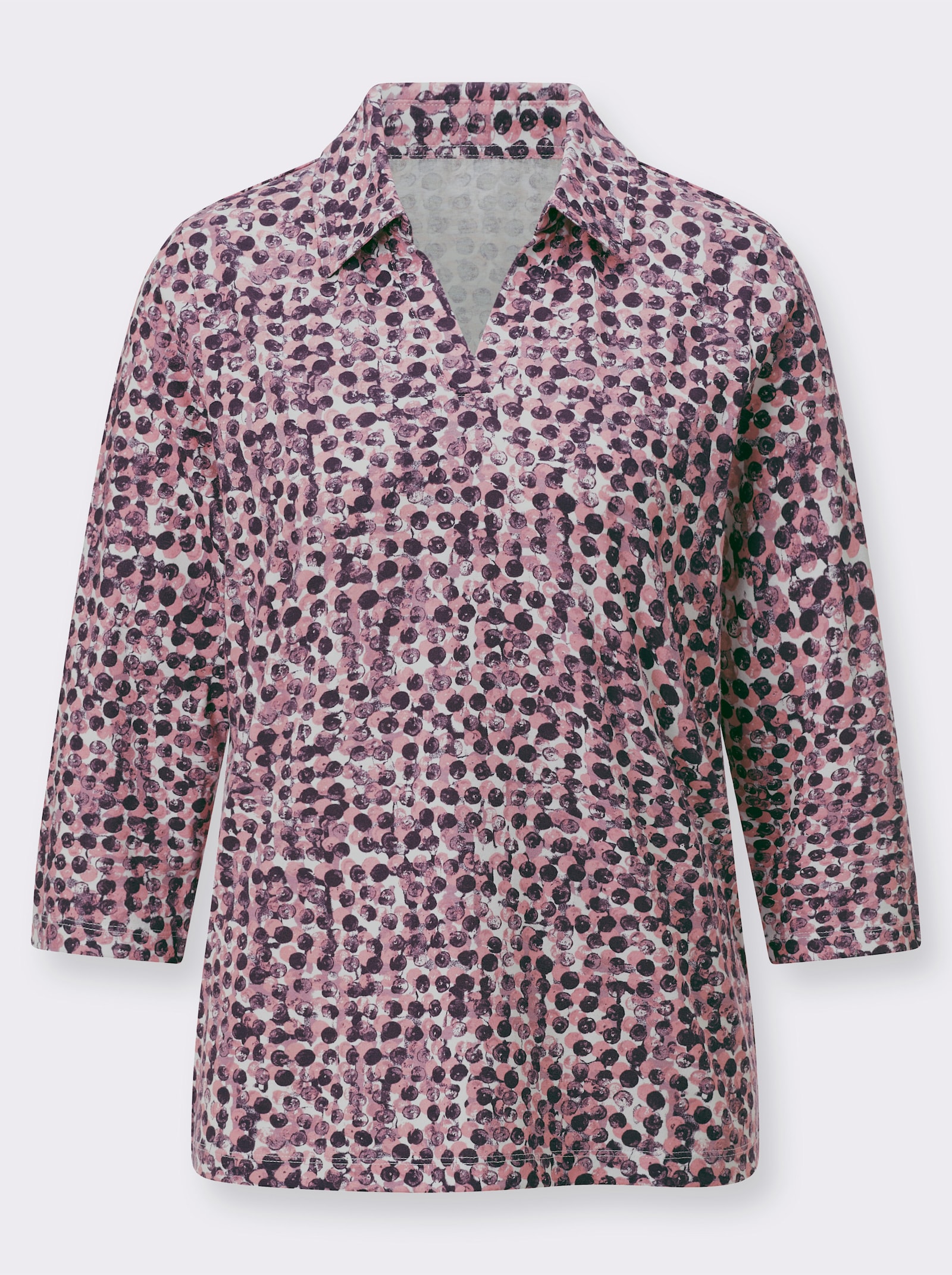 Poloshirt met GOTS-certificering - mauve/ecru bedrukt