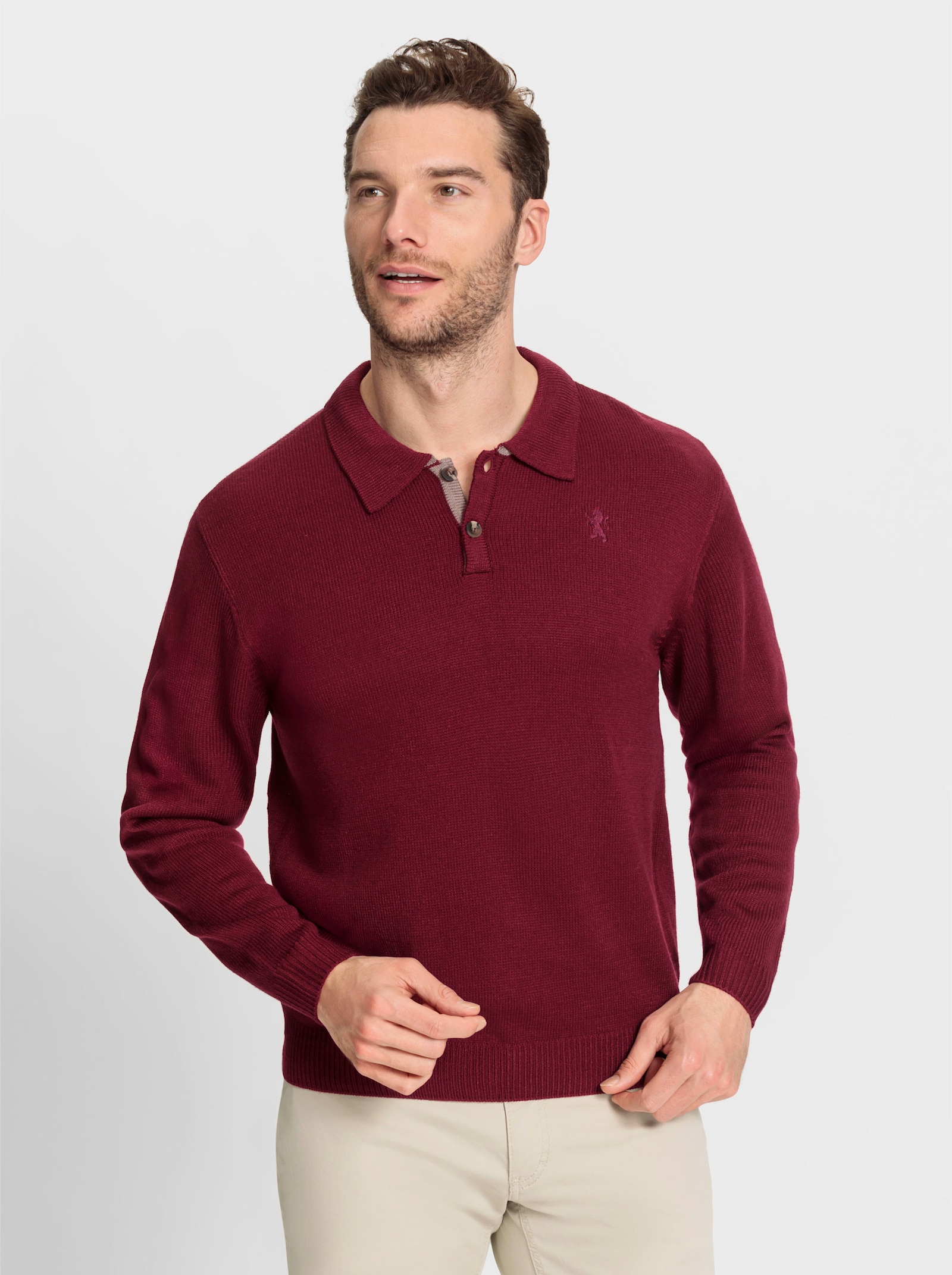 Catamaran Polopullover met ribboordjes - donkerrood