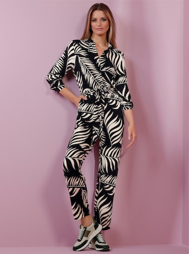 heine Jumpsuit - schwarz-sand-bedruckt