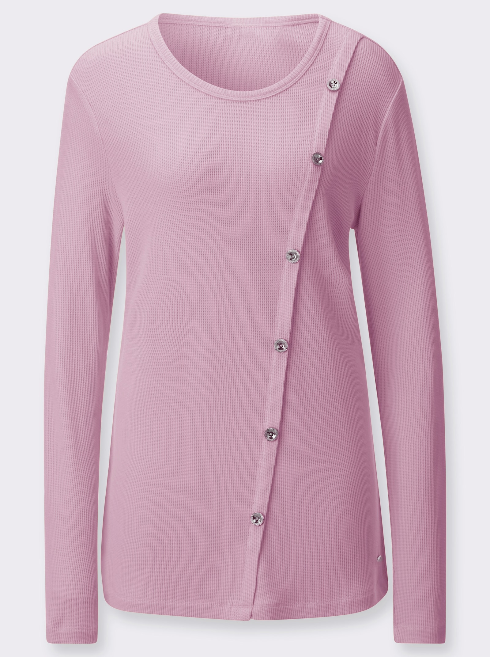 Rundhalsshirt mit langen Ärmeln - rosé