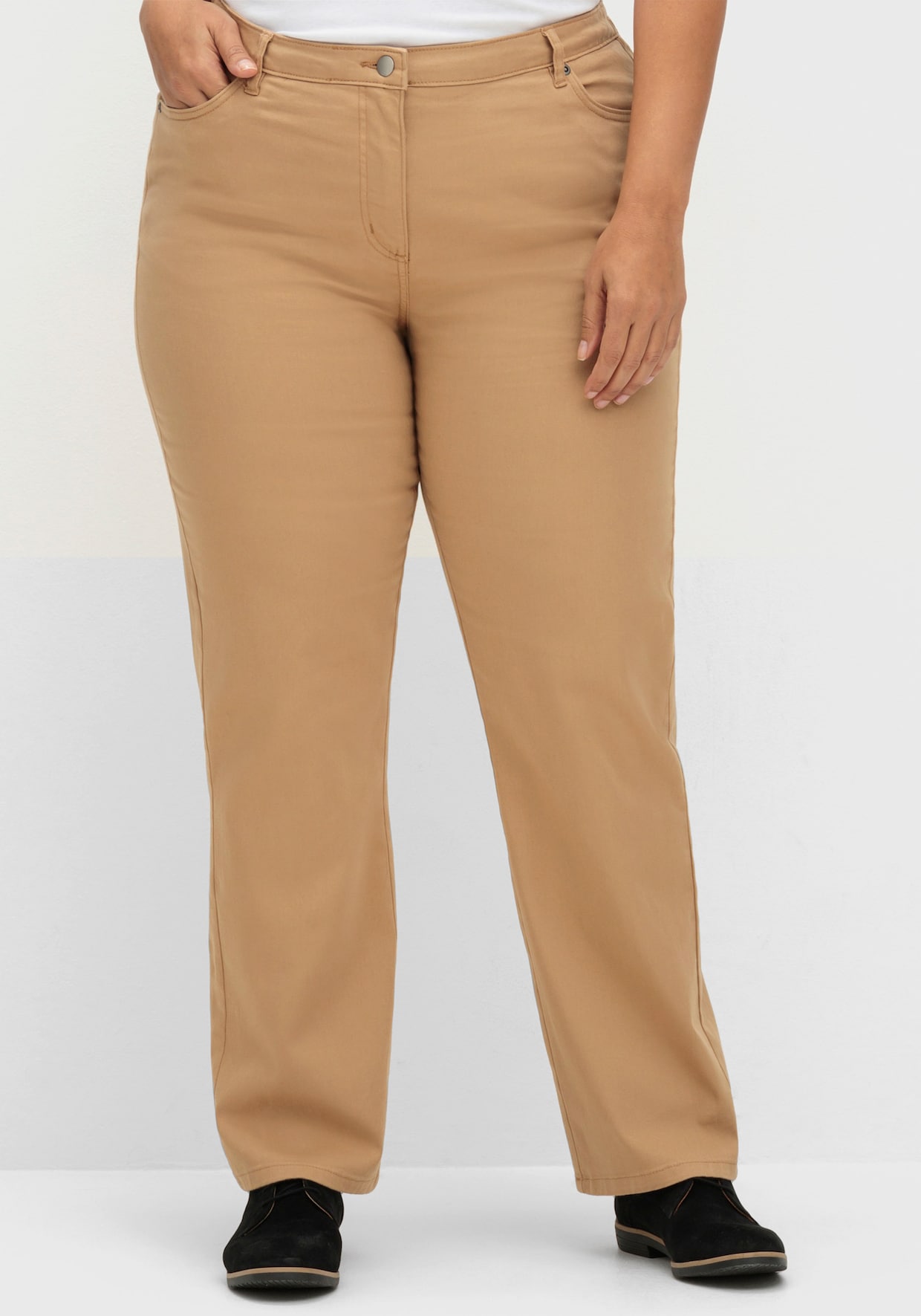 5-Pocket-Jeans mit Stickerei-Motiv - camel