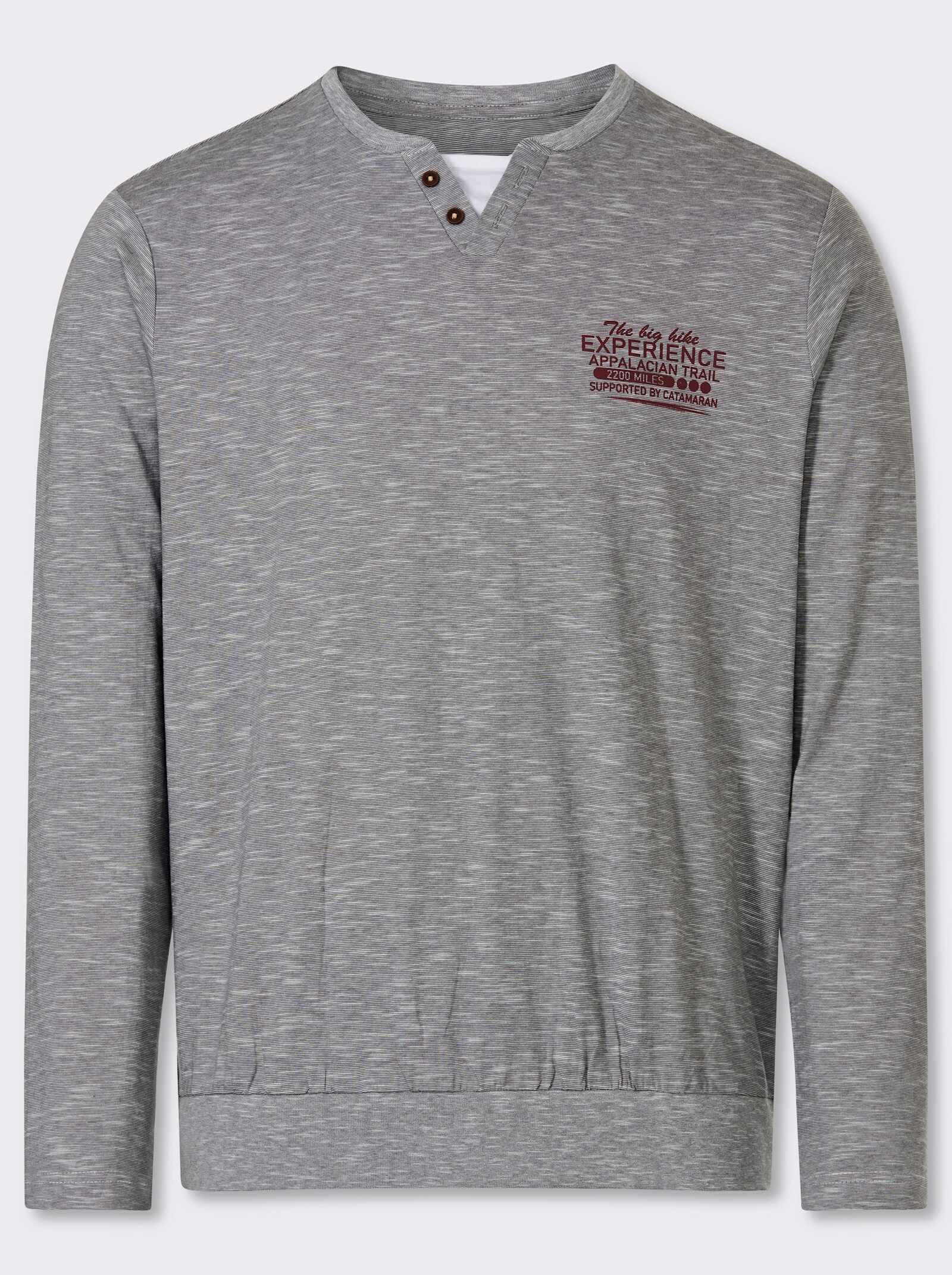 Catamaran Langarmshirt in 2-in-1-Optik - grau-meliert