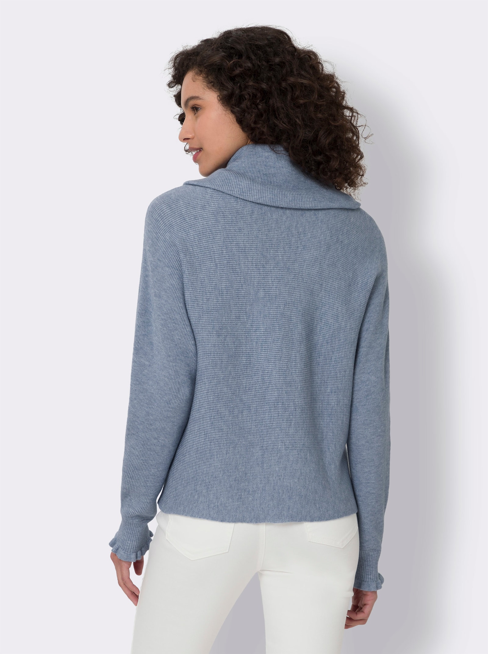 heine Feinstrickpullover inklusive Loop-Schal - bleu-meliert
