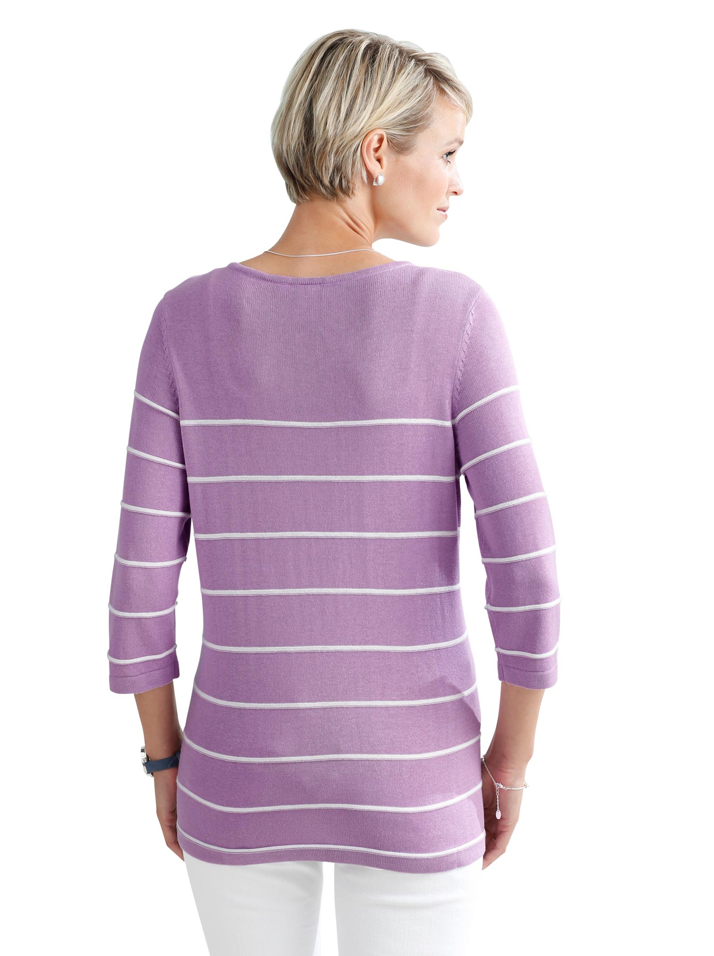 Pullover - lavendel-geringelt
