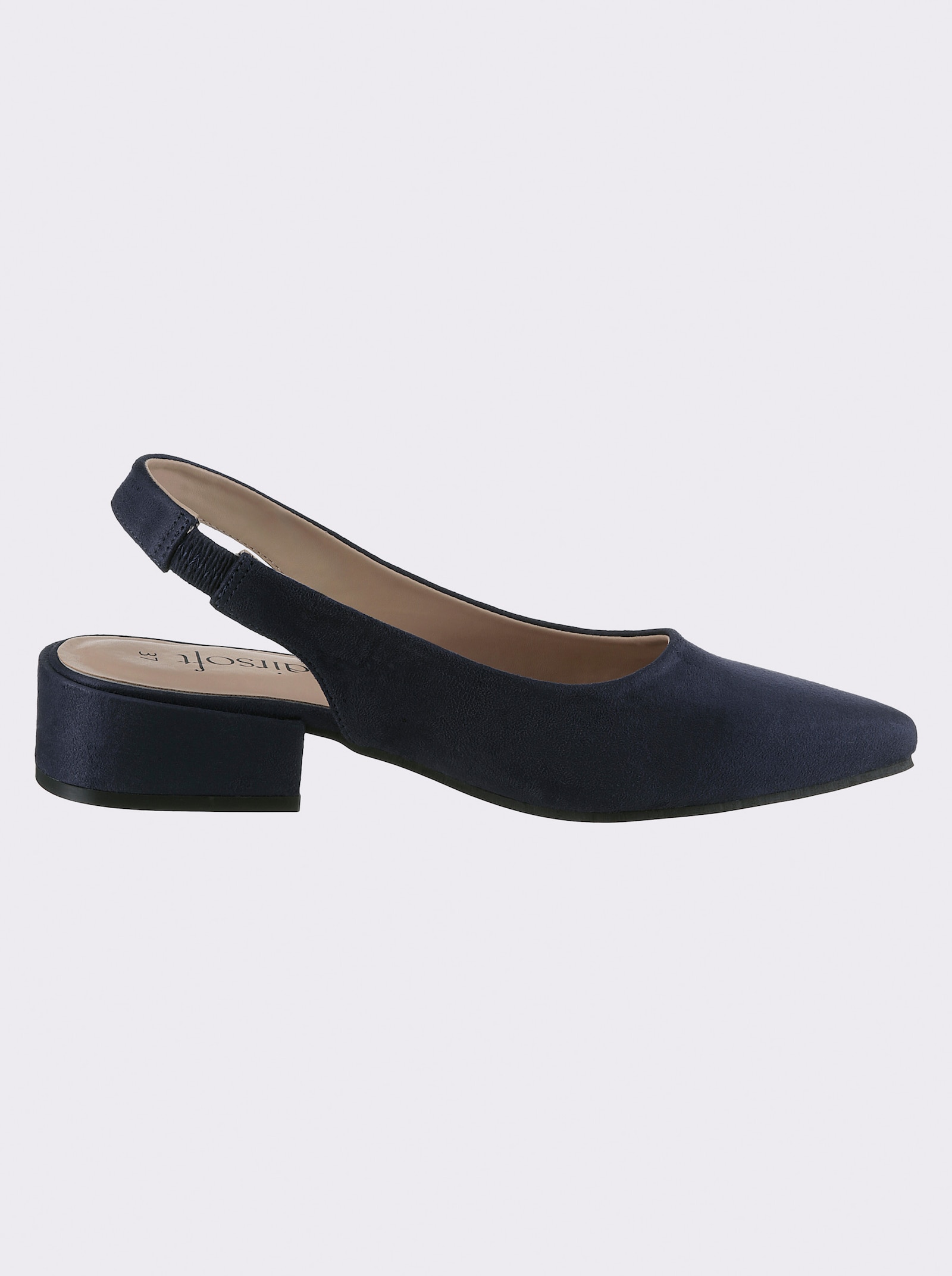 Slingbackpumps med resårband - mörkblå