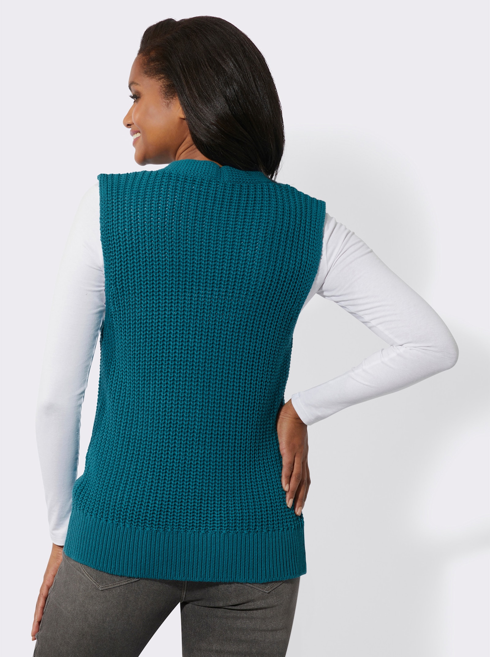 Strickweste in Grobstrick-Optik - aquapetrol