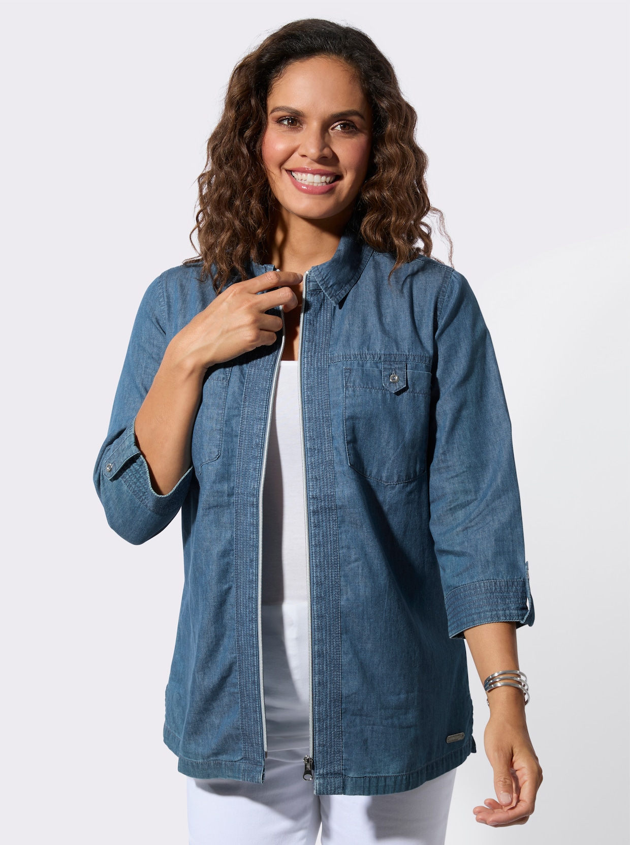 Jeansbluse - blue-bleached