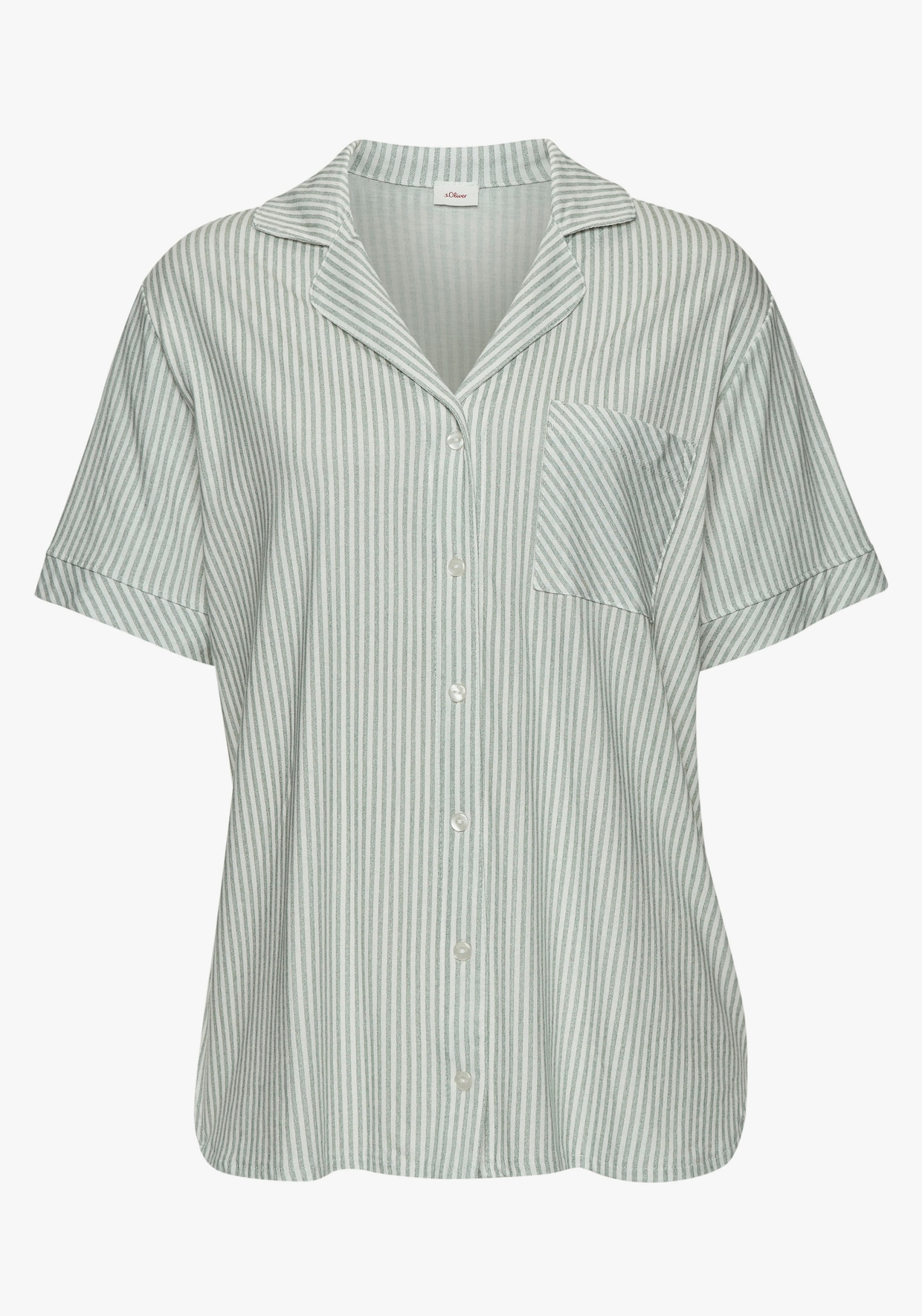 s.Oliver Haut de pyjama - vert foncé à rayures