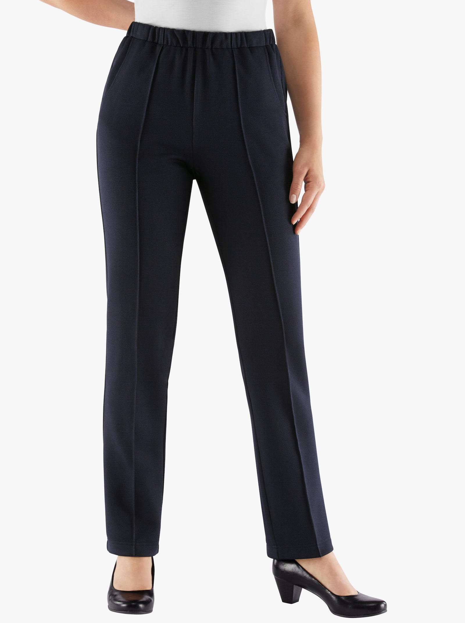 Jerseybroek van ribmateriaal - marine