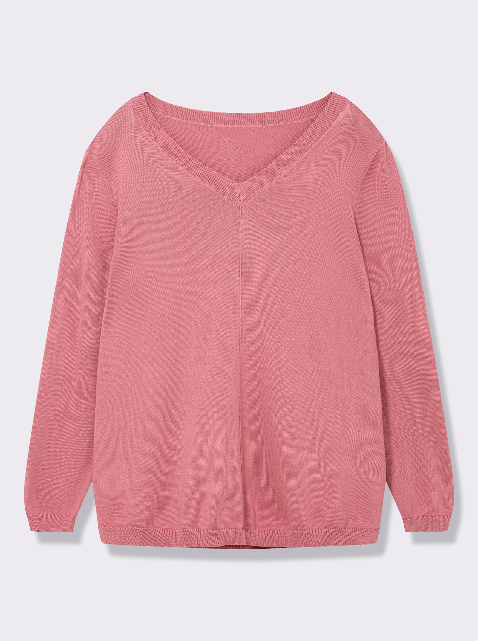 V-Ausschnitt-Pullover mit Biesen vorne - erika