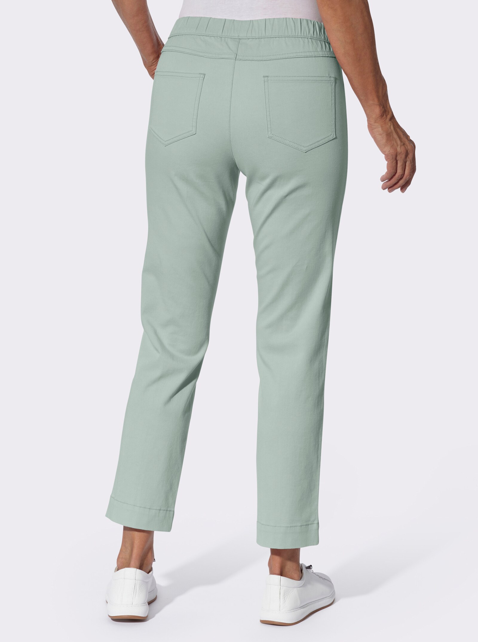 Stretch-Hose mit Teilungsnaht vorne - kalkmint