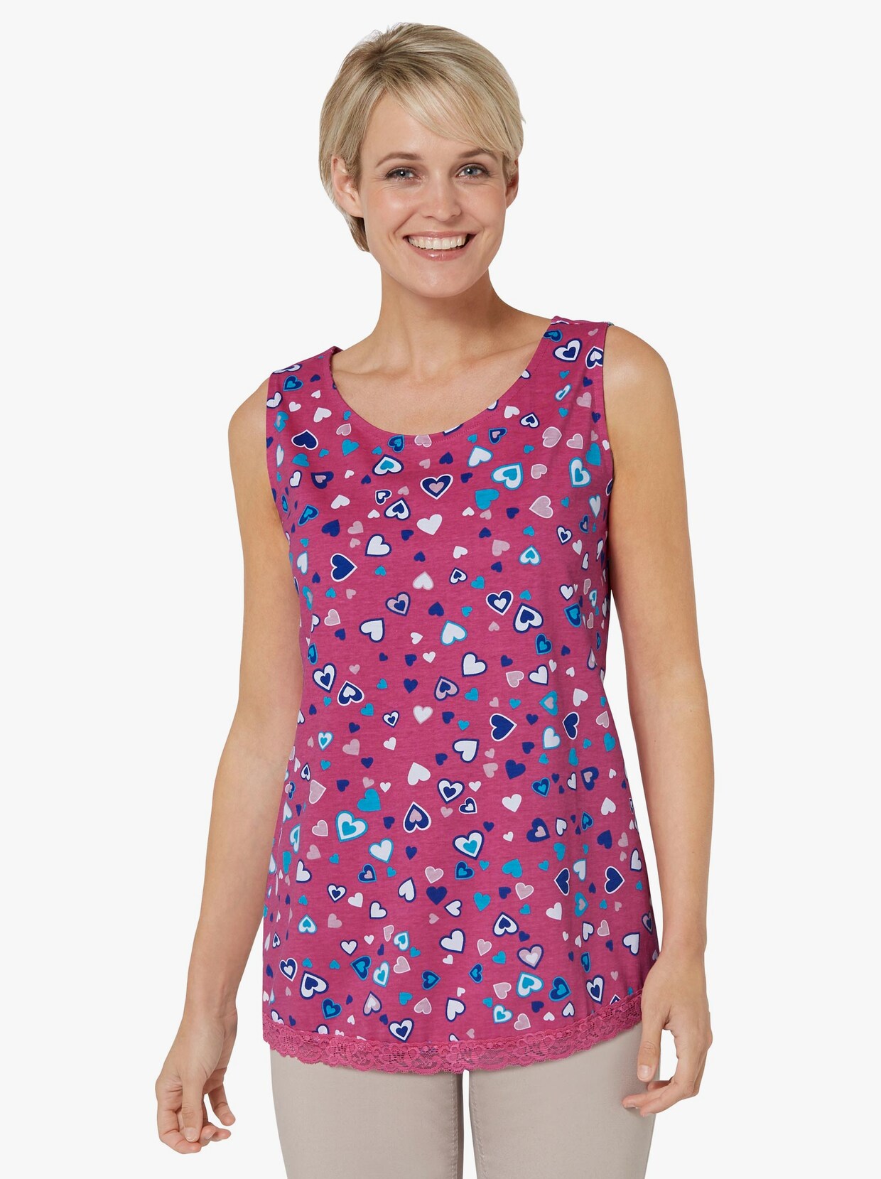 Shirttop - fuchsia geprint