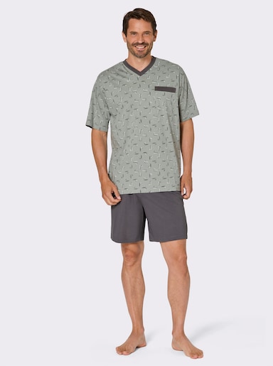 Comte Shorty - salbei-anthrazit-bedruckt