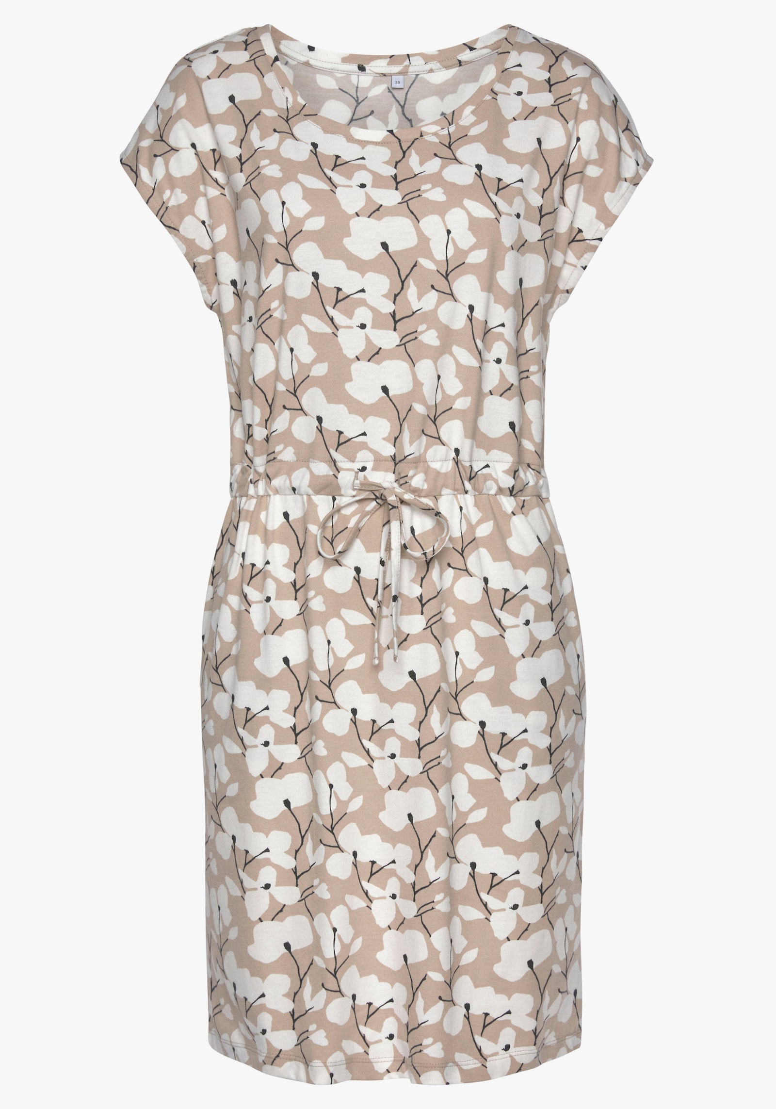 Beachtime Jersey jurk - beige/crème bedrukt