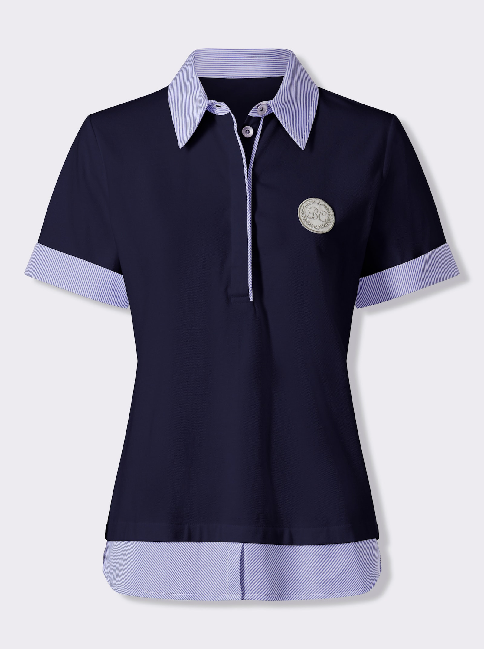 heine Poloshirt in 2-in-1-Optik - marine