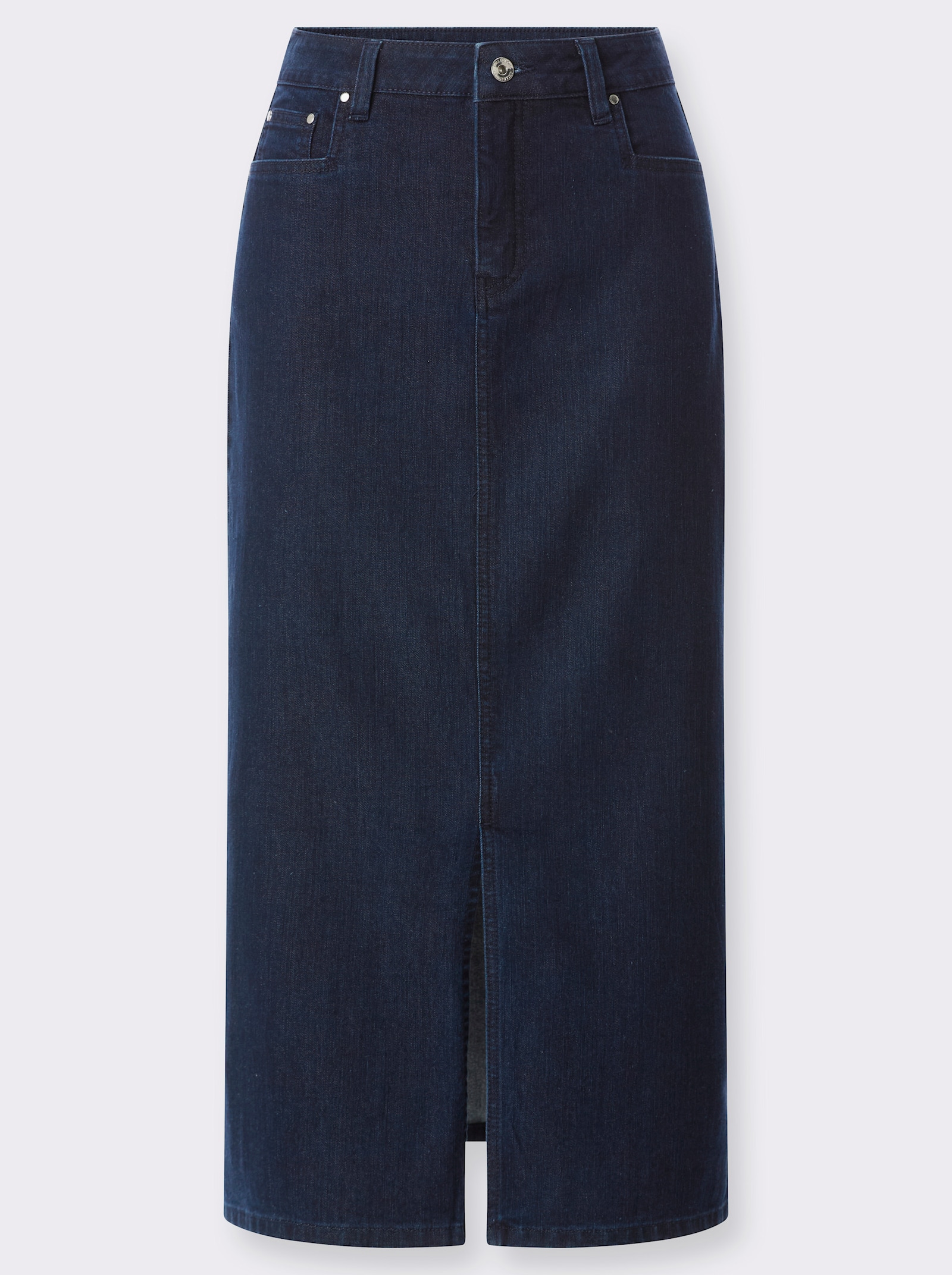 Jeansrock mit verdecktem Gehschlitz, wärmend - dark blue