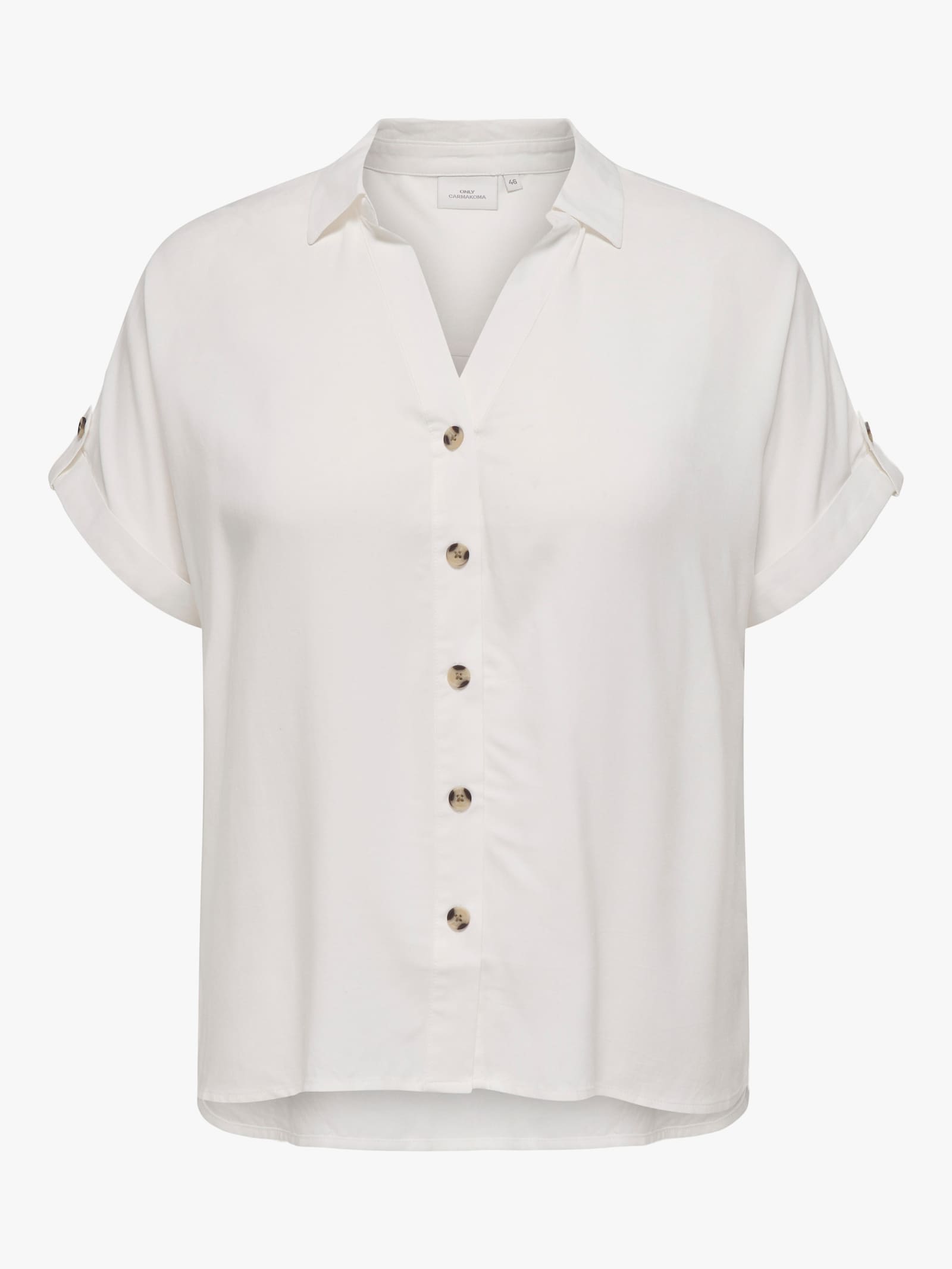 ONLY CARMAKOMA Kurzarmbluse - snow white