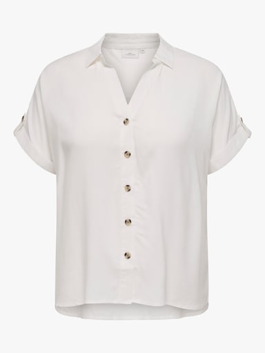 ONLY CARMAKOMA Kurzarmbluse - snow white