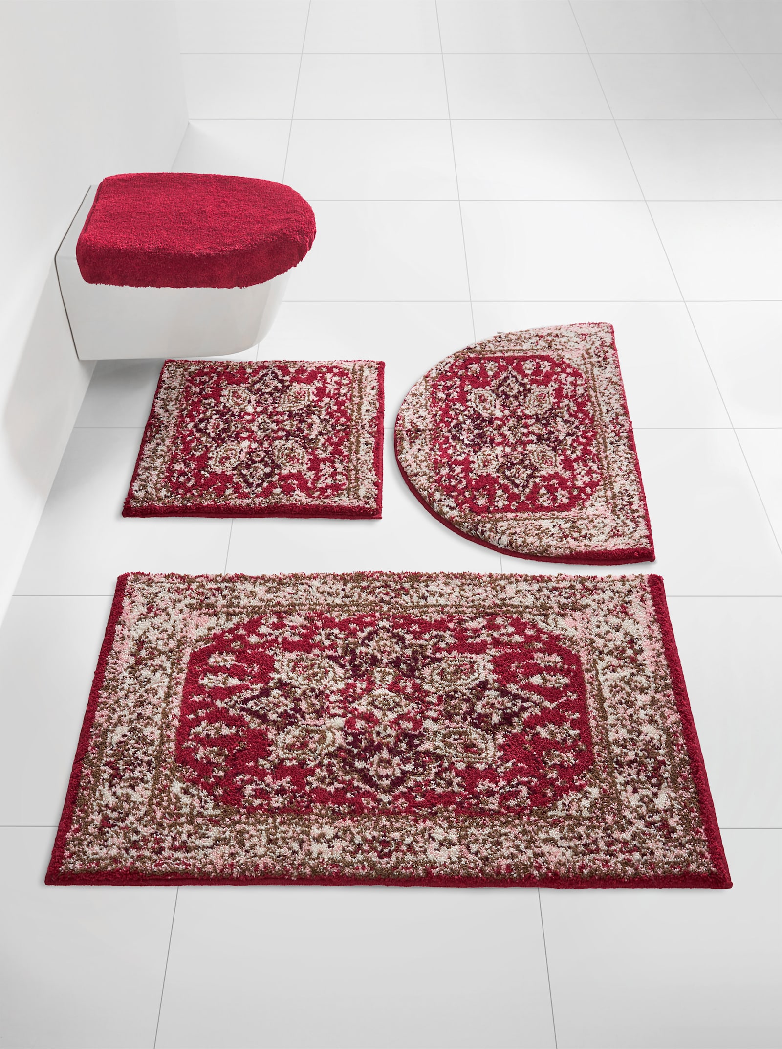 Grund Badematte - bordeaux-gemustert
