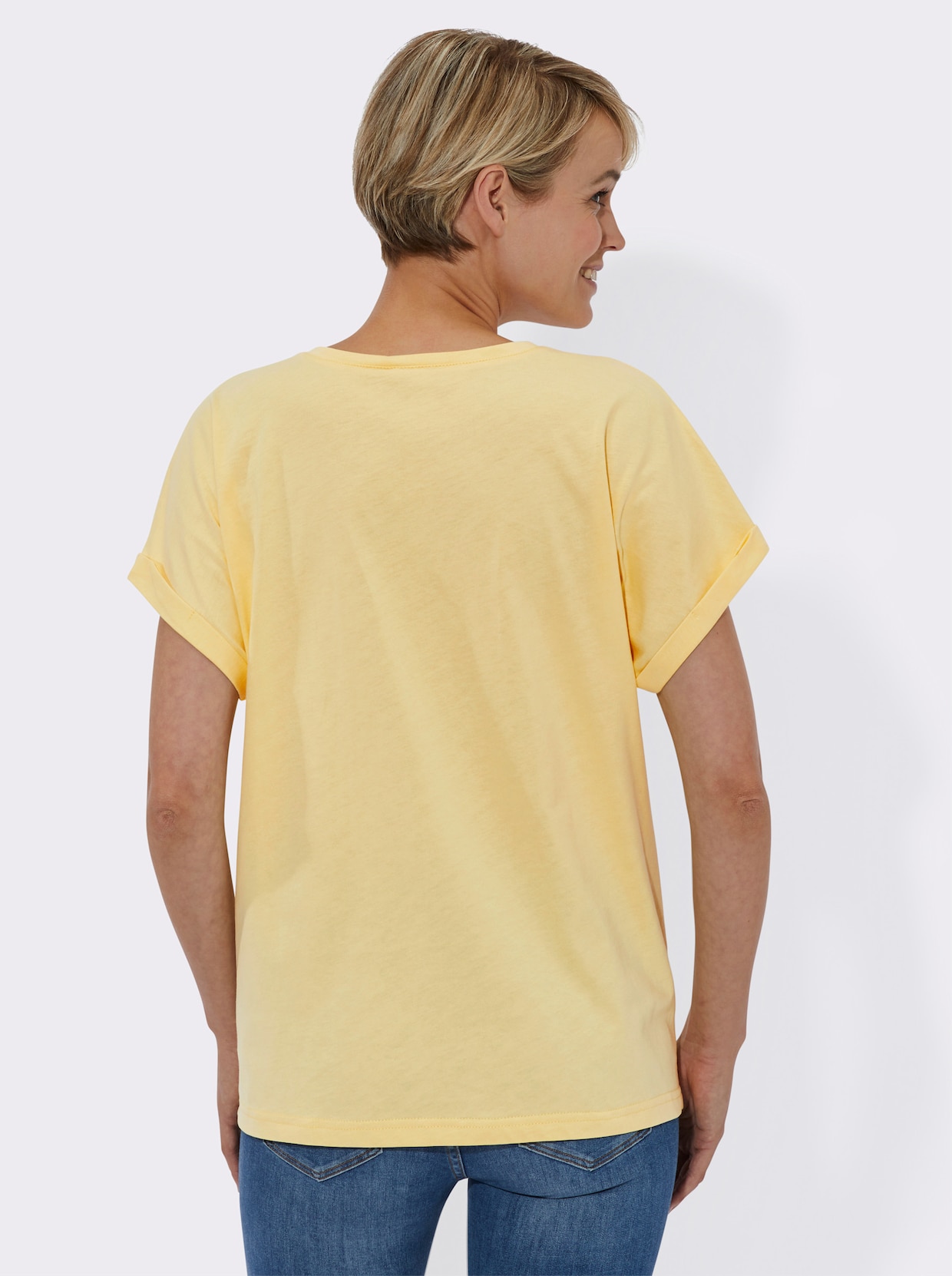T-shirt à encolure ronde - citron-imprimé