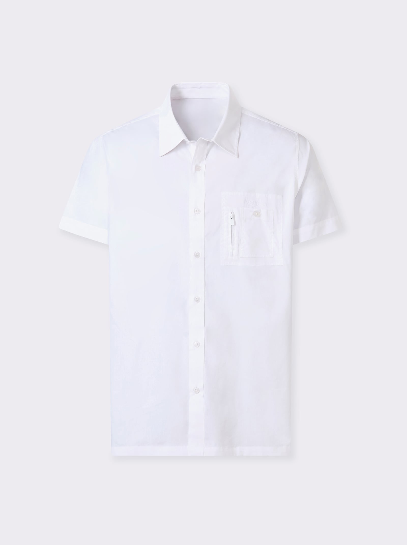 Marco Donati Kurzarmhemd mit Reissverschluss-Brusttasche - weiss