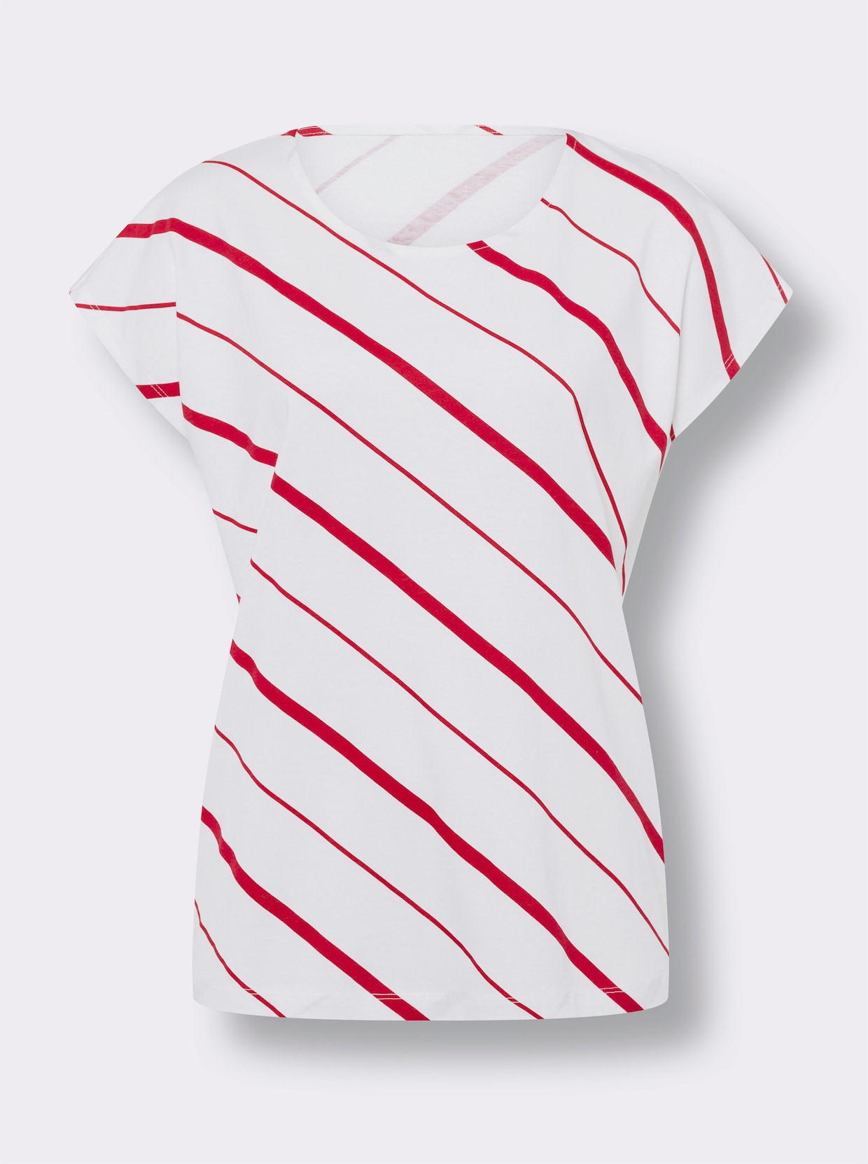 Tričko s krátkým rukávem - bílá-červená-proužek