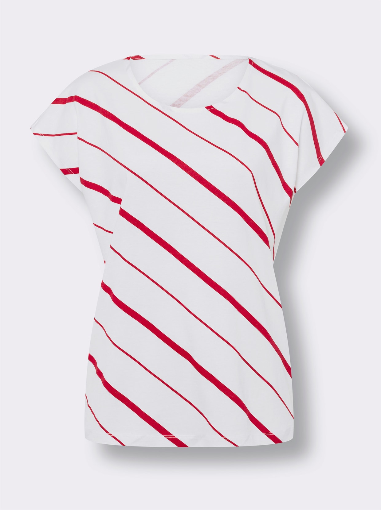 Shirt met korte mouwen - wit/rood gestreept