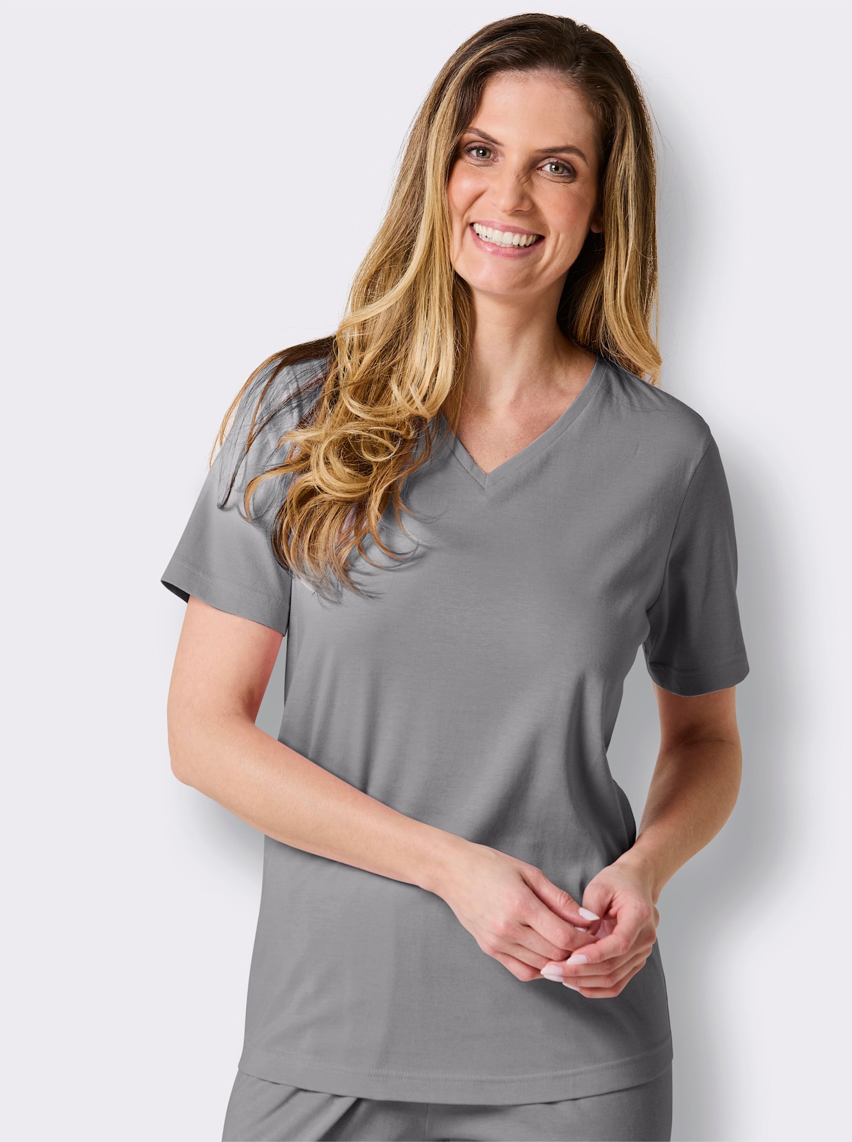 wäschepur Pyjama-Shirt - steengrijs