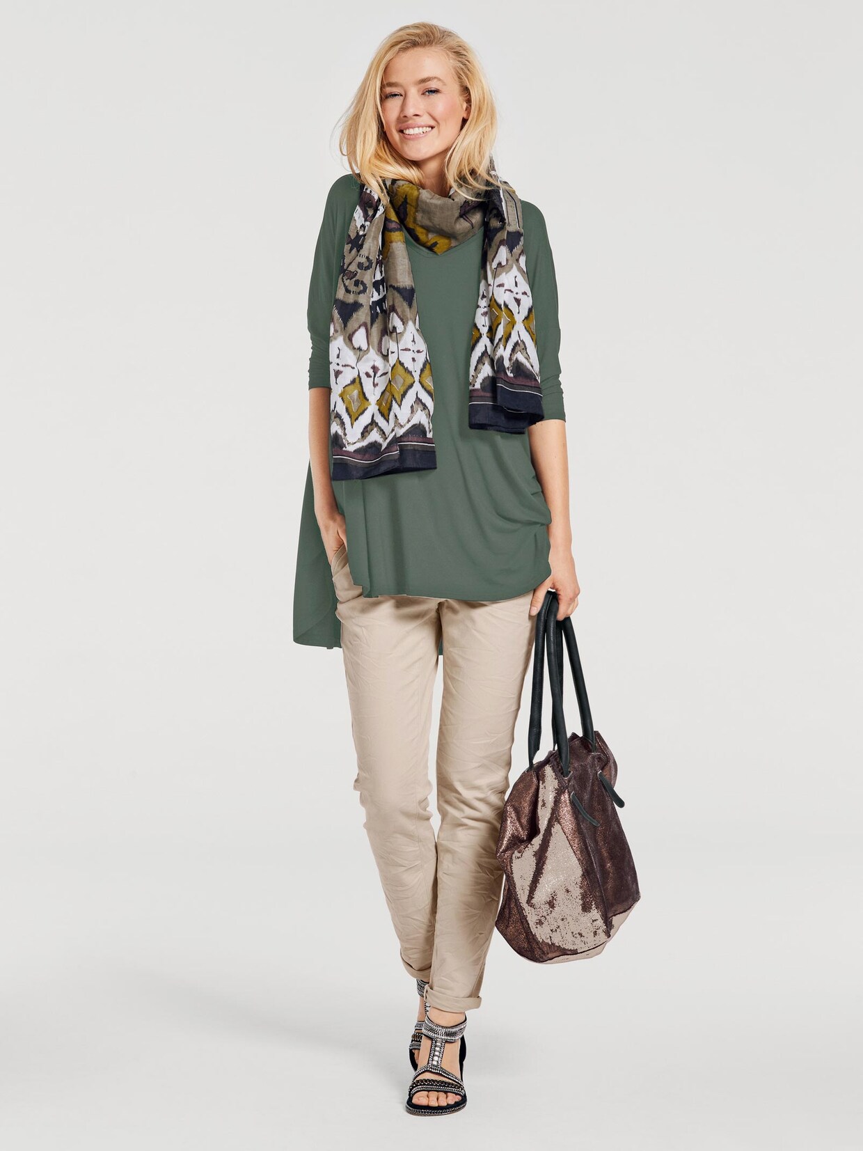 Linea Tesini Oversized Shirt - schilfgrün