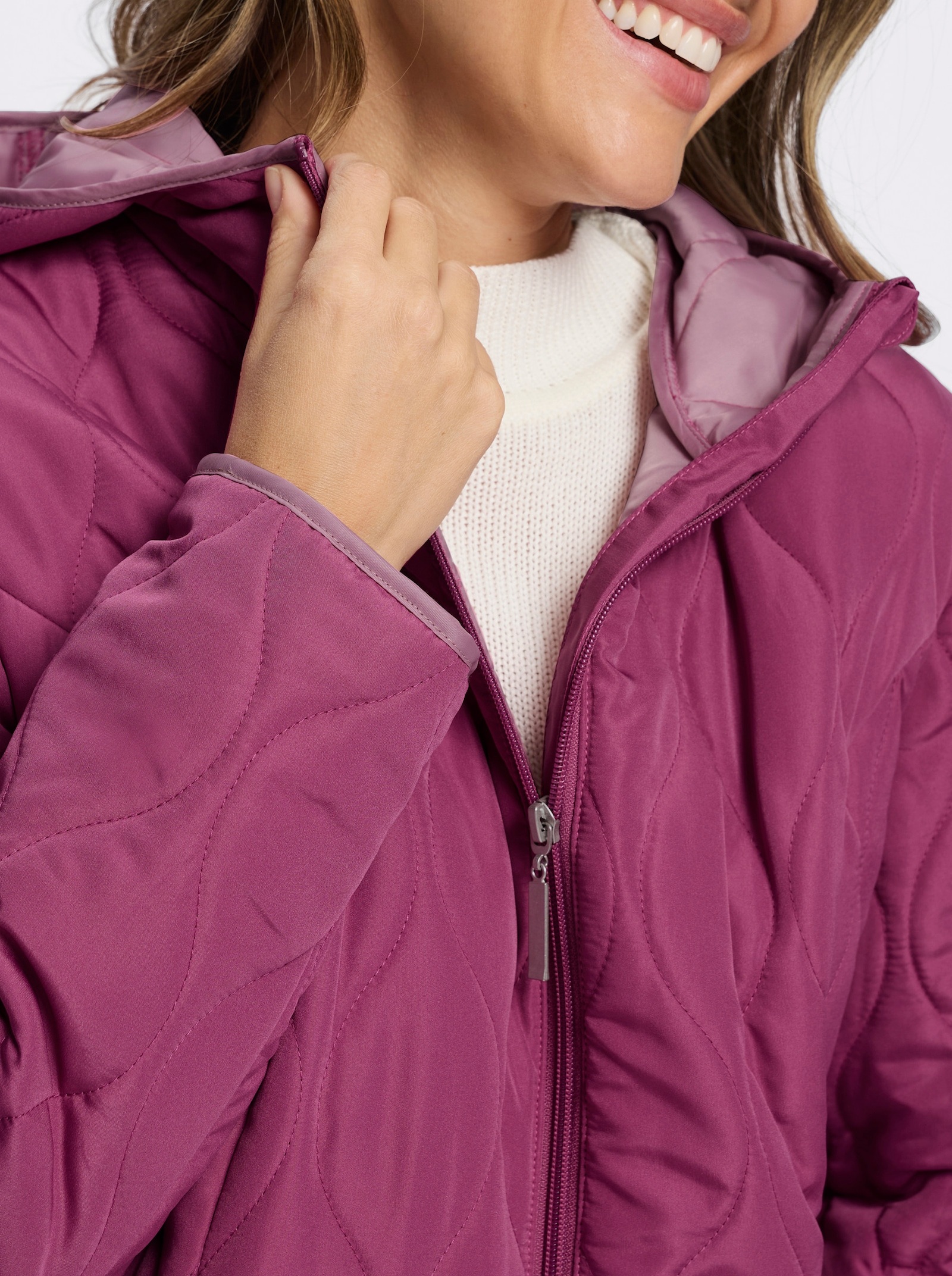 Steppjacke mit kontrastfarbenem Futter - erika