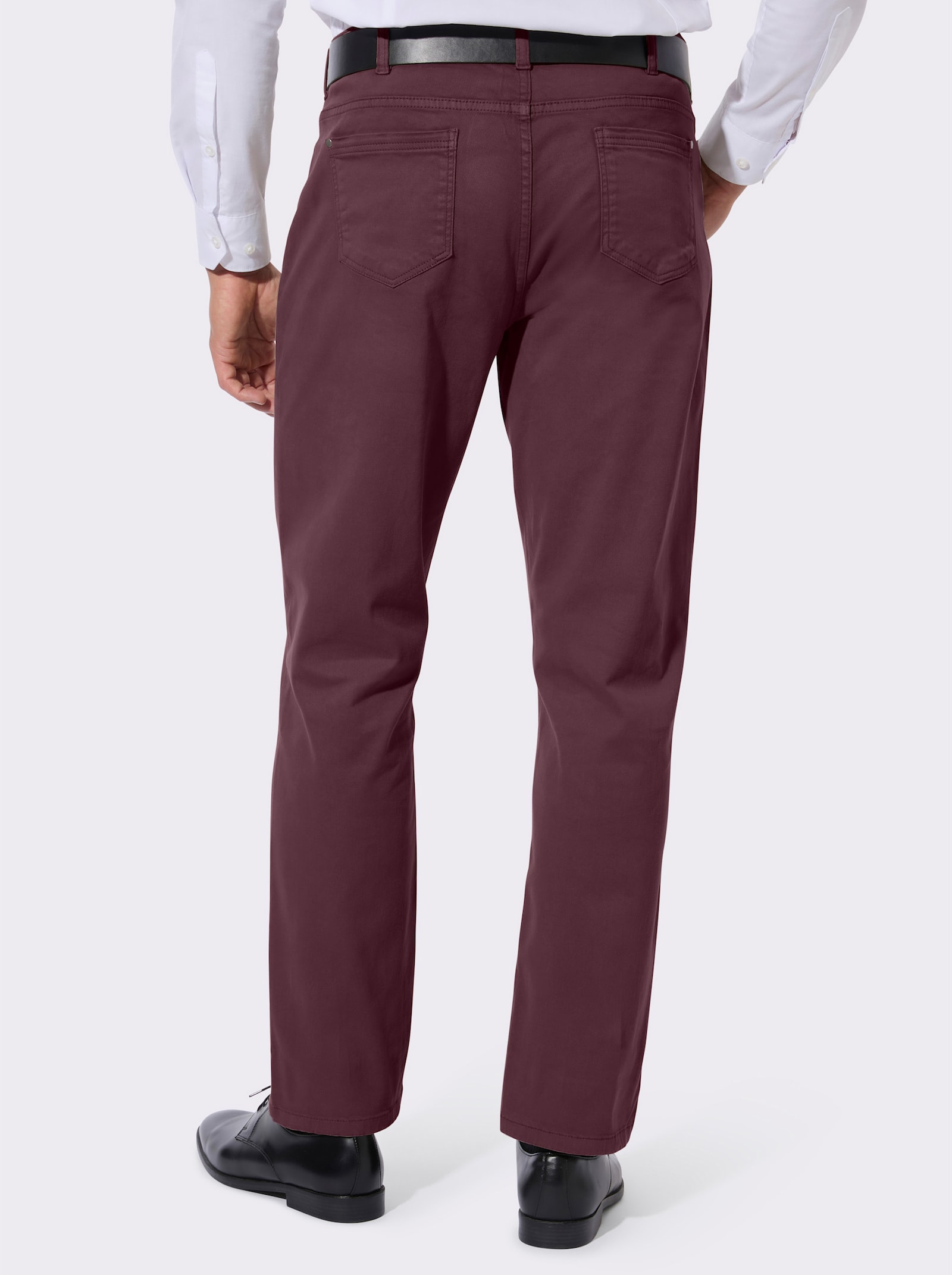 5-pocketjeans van twill - bordeaux
