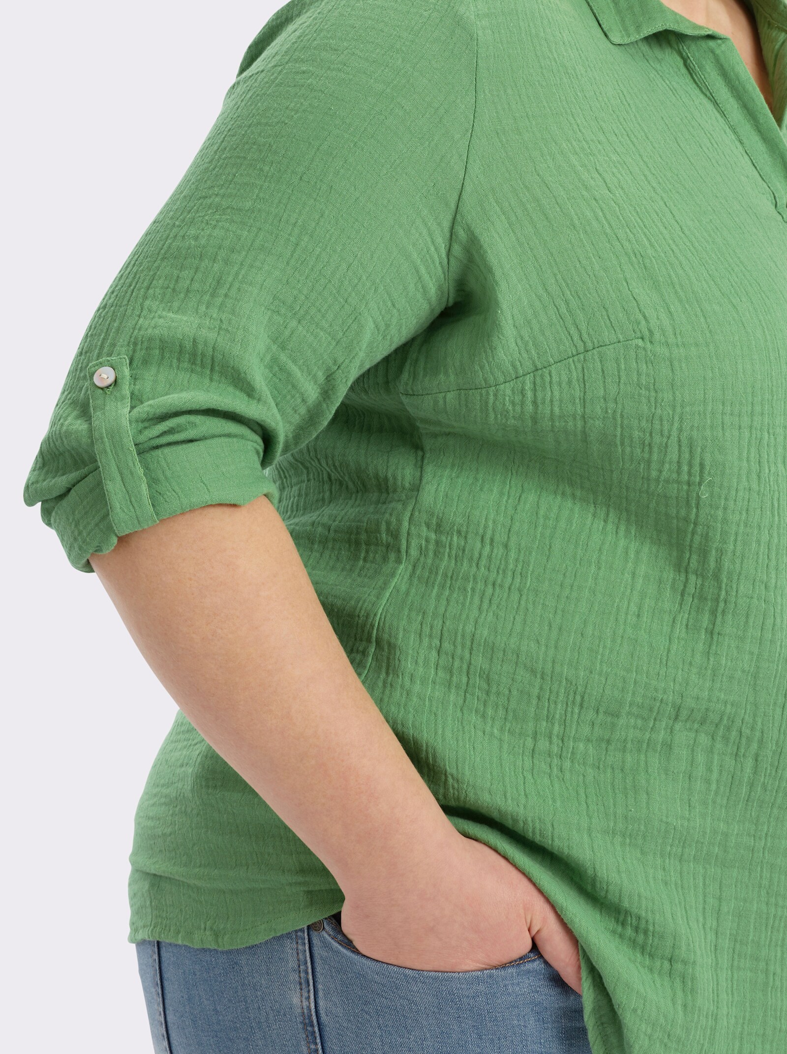 Hemdbluse mit Reverskragen - apfel