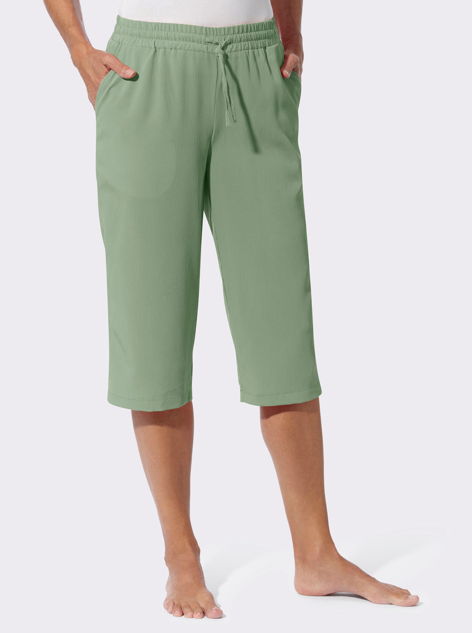 Freizeithose mit weiten Beinen - eucalyptus