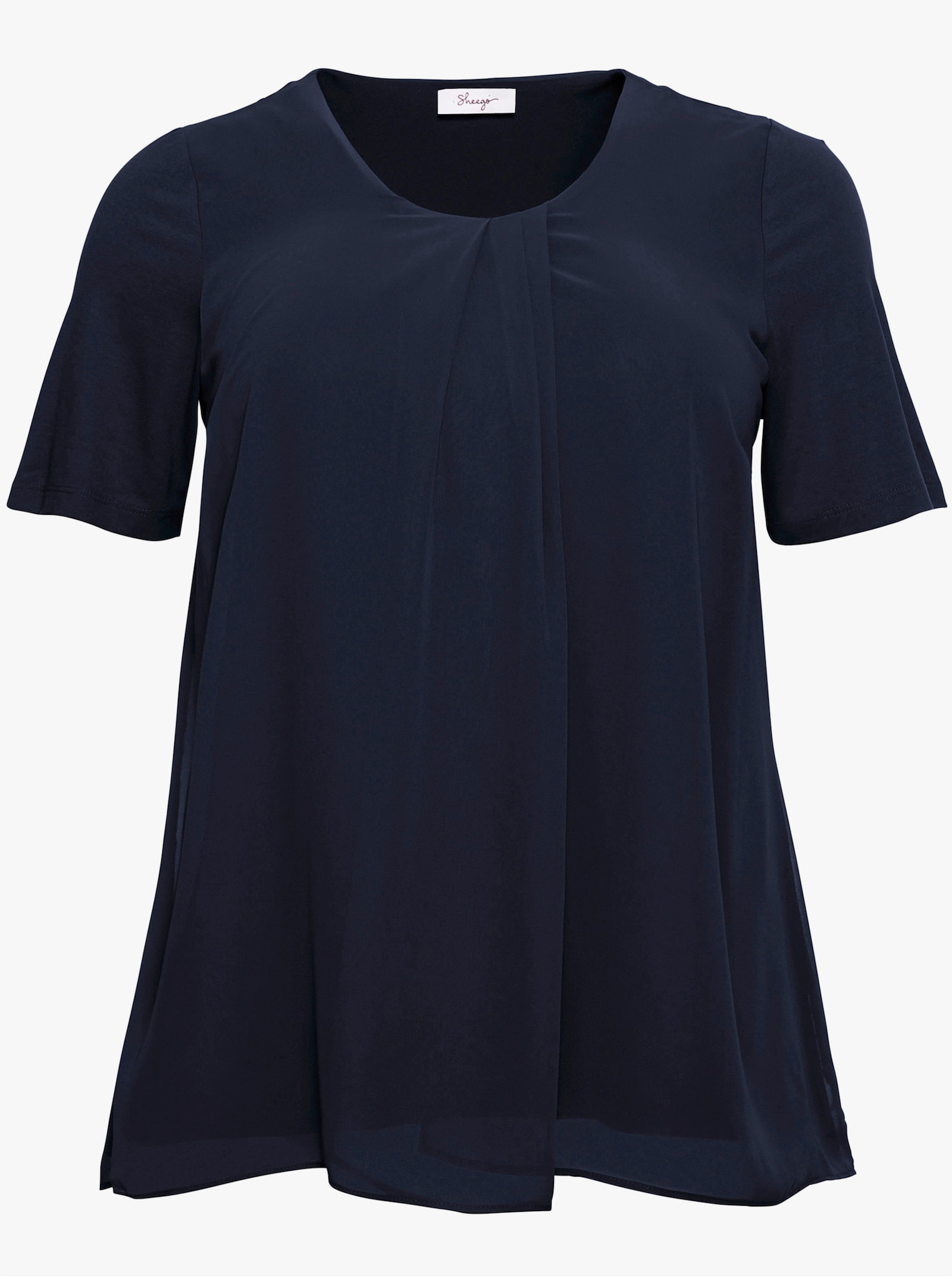 sheego Blusenshirt im Lagenlook - marine
