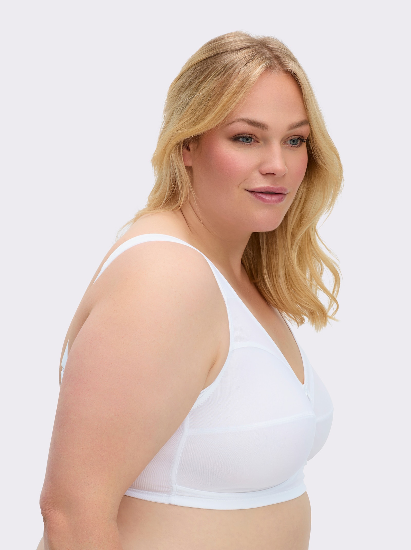 wäschepur Entlastungs-BH ohne Bügel seitlich extra hoch geschnitten - weiß