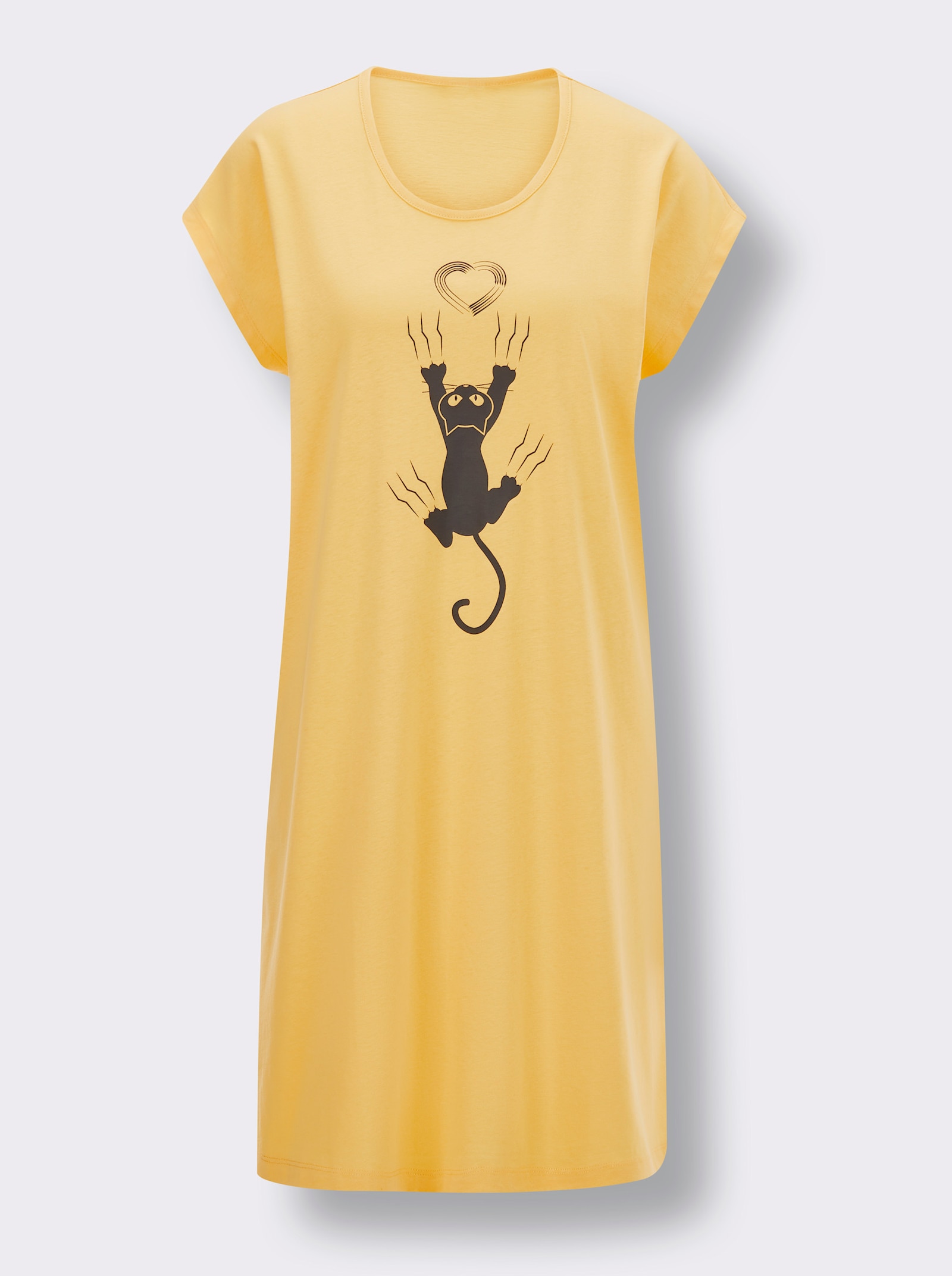 wäschepur Sleepshirts in Oversize-Form - gelb-graphit + anthrazit-graphit