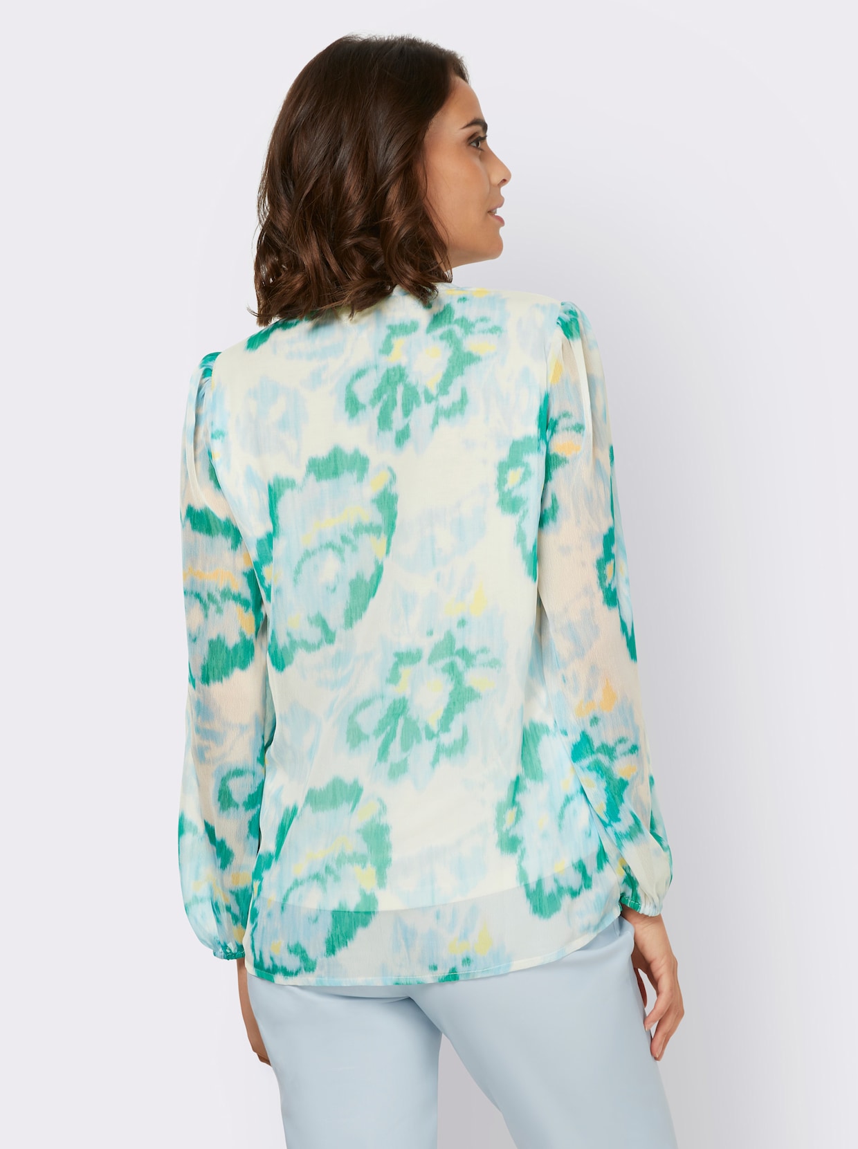 heine Blouse met print - lichtblauw/ecru bedrukt