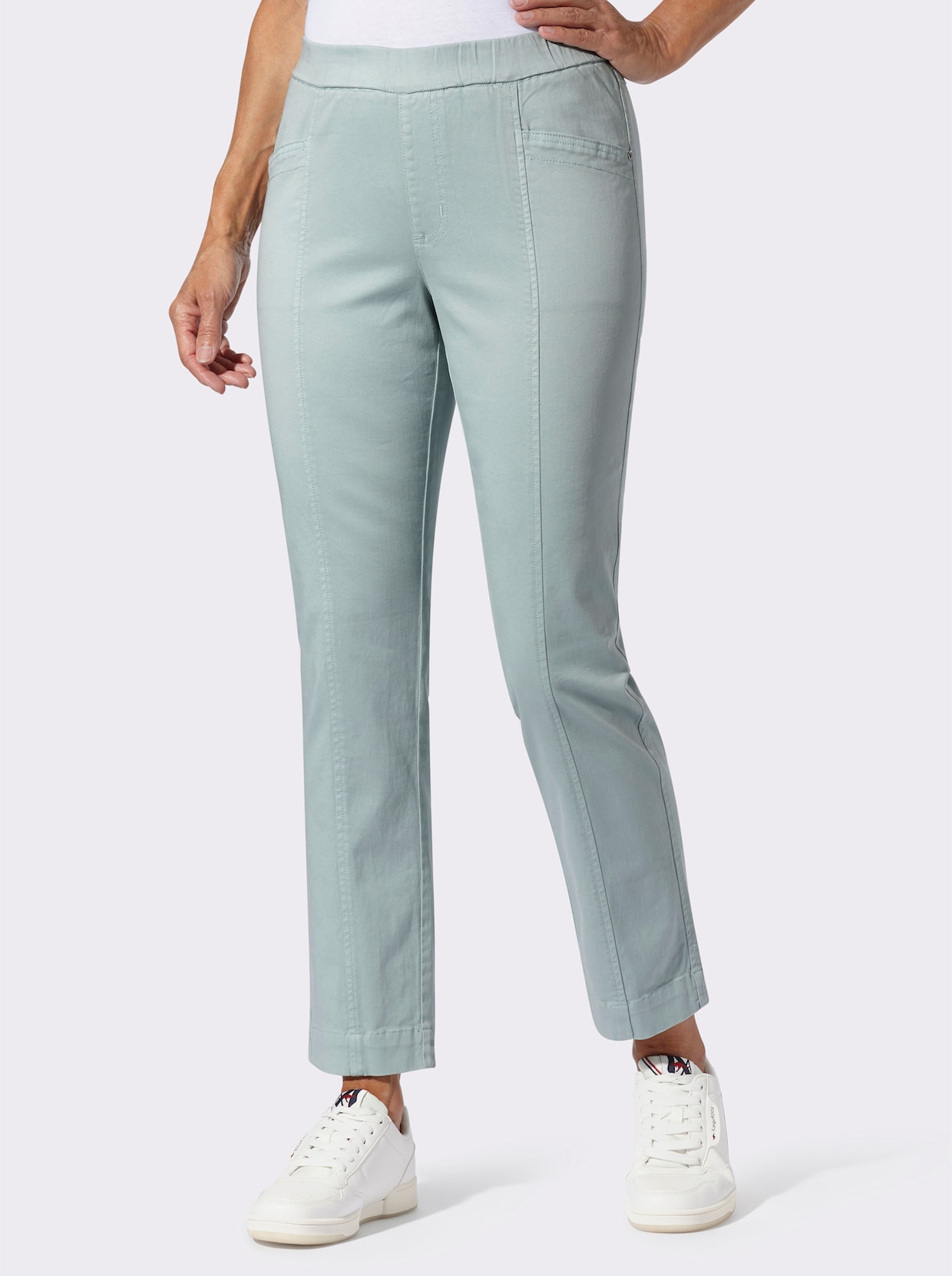 Schlupfjeans mit Stretch-Anteil - kalkmint