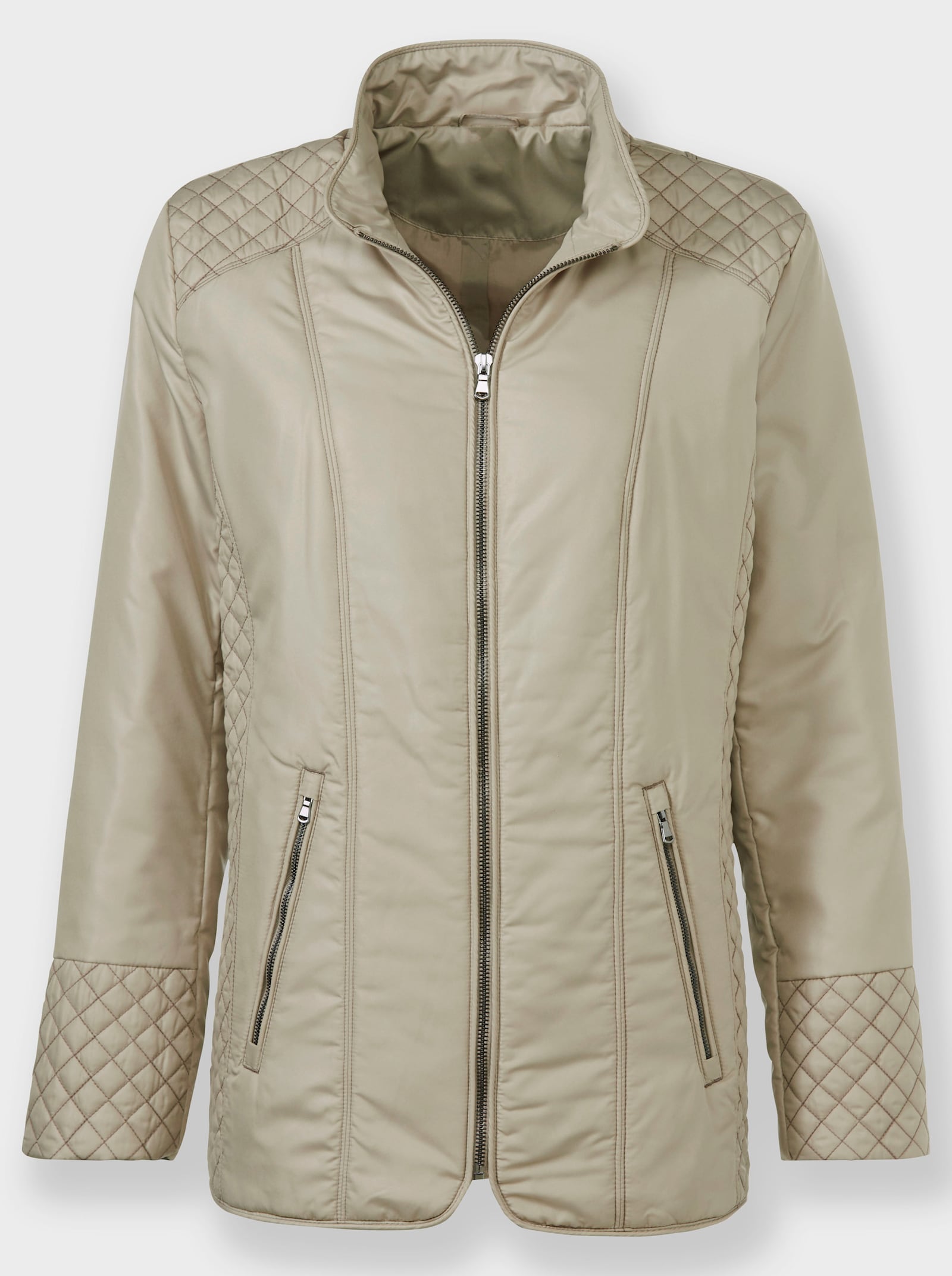 Steppjacke mit Teilungsnähten - schlamm