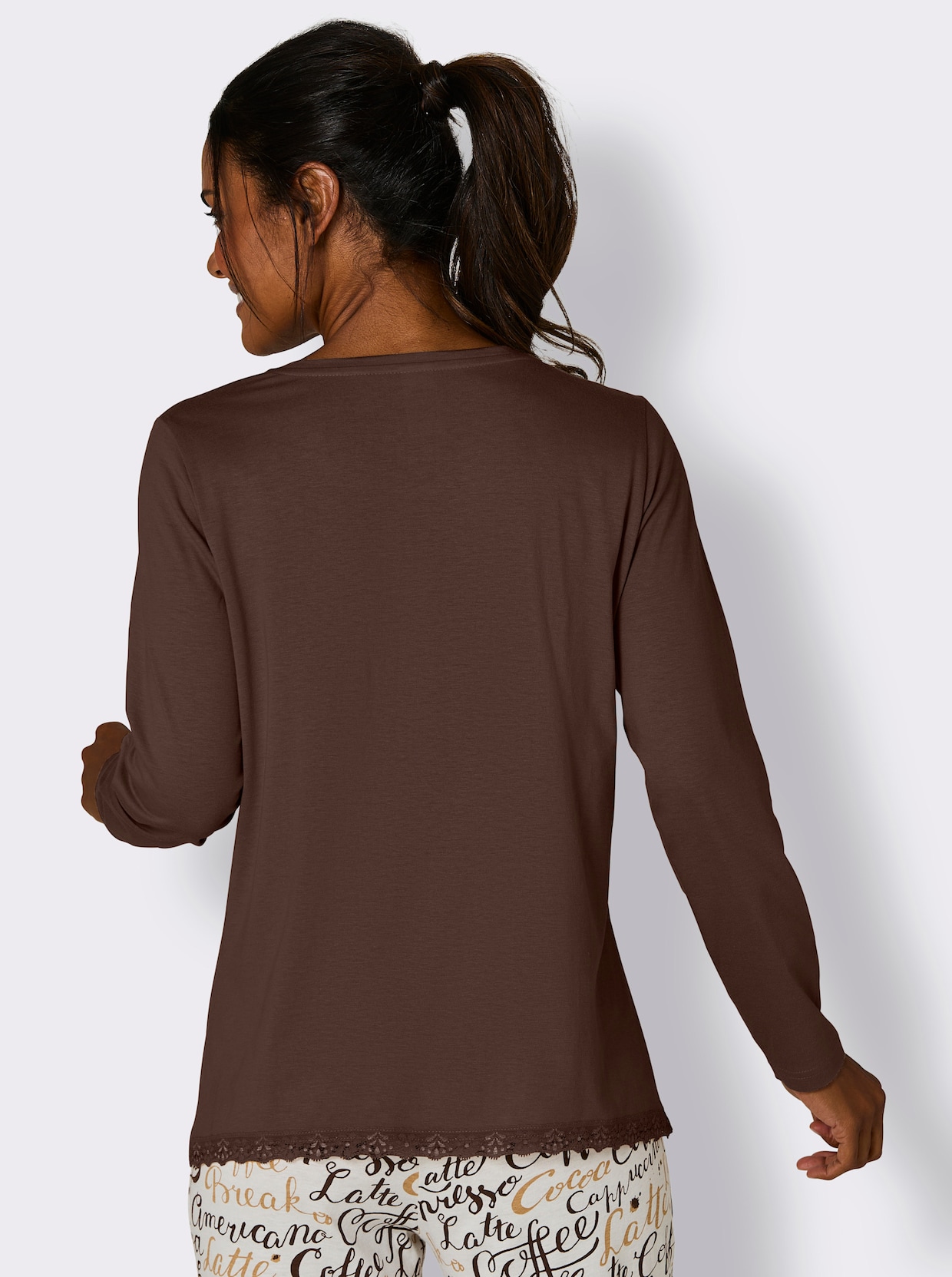wäschepur Schlafanzug-Shirt - schoko