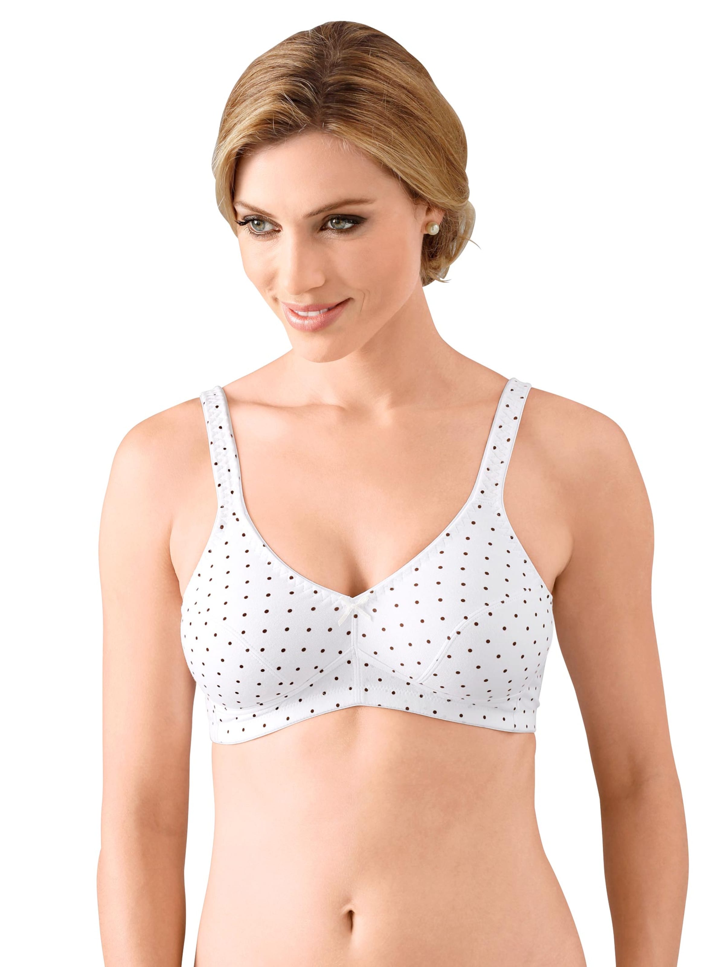 wäschepur BH ohne Bügel - weiß + taupe