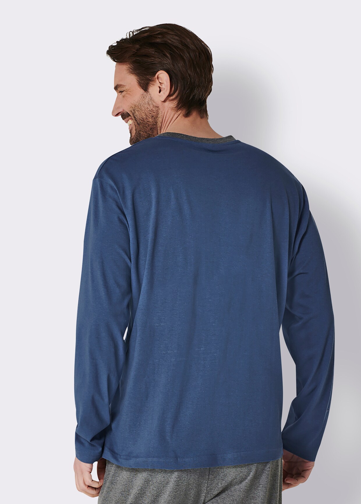 wäschepur men Schlafanzug-Shirts - jeansblau + anthrazit-meliert