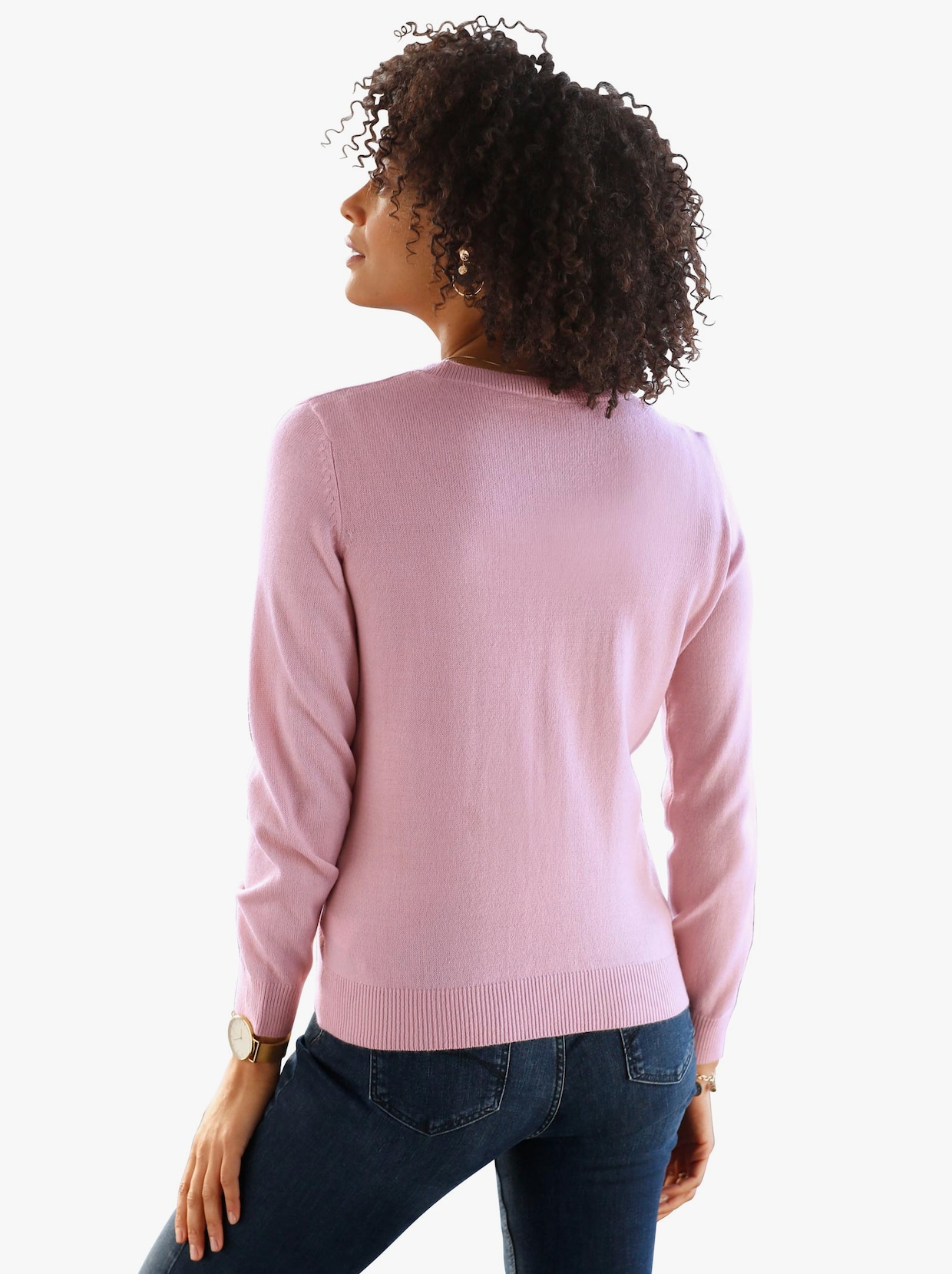 Pullover met ronde hals - roze