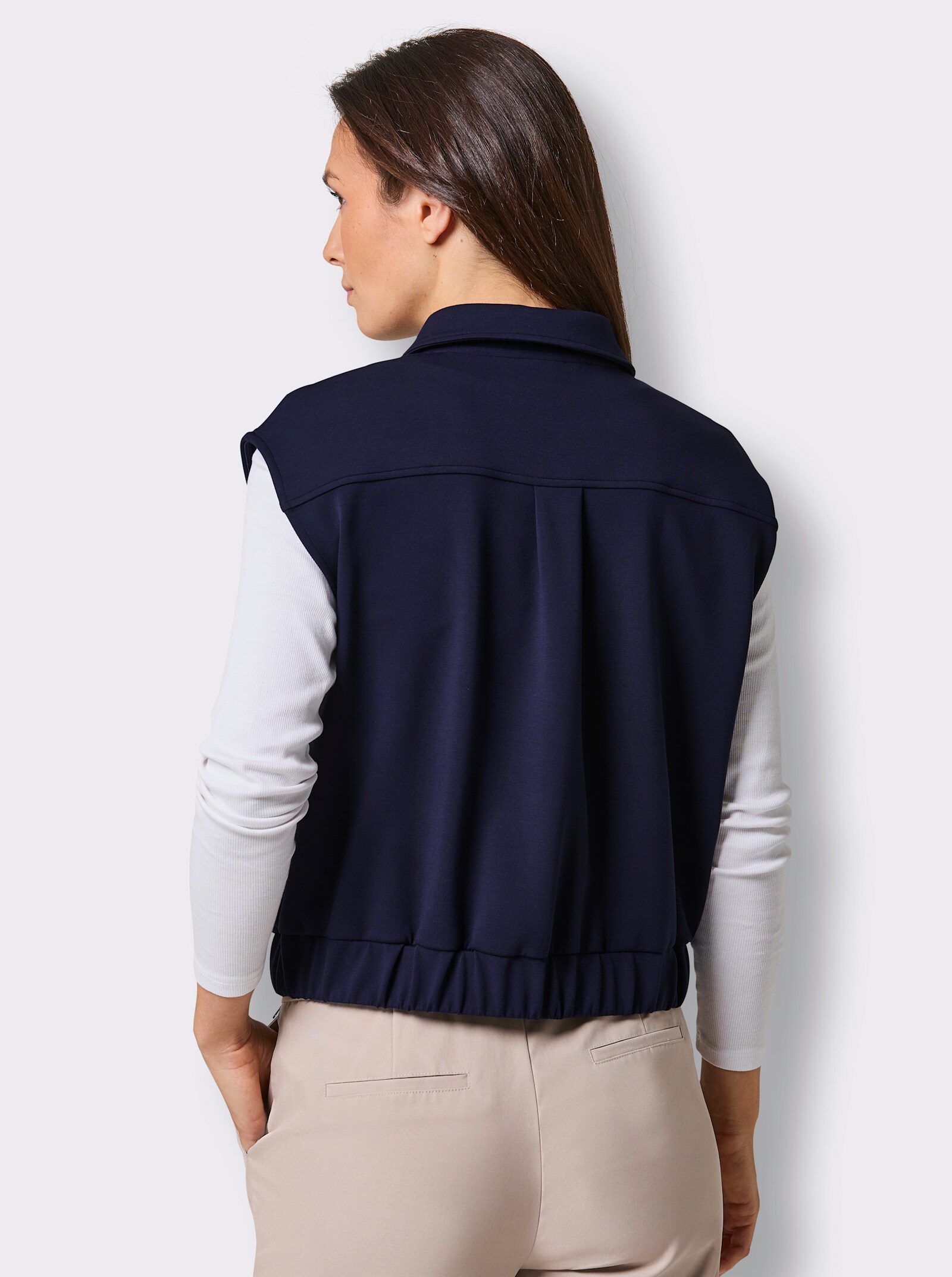 CREATION L PREMIUM Shirtweste in knitterarmer Qualität - marine