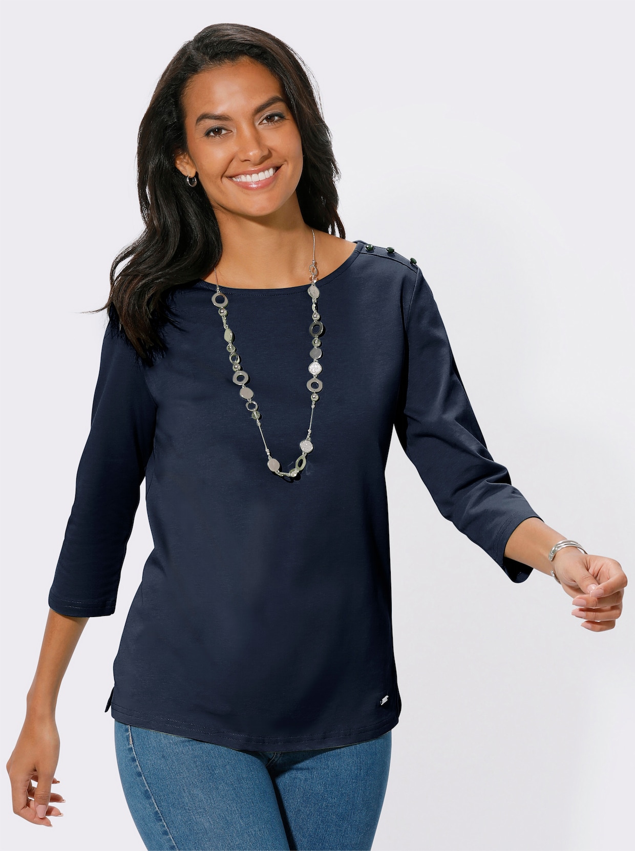 Shirt met 3/4-mouw - marine