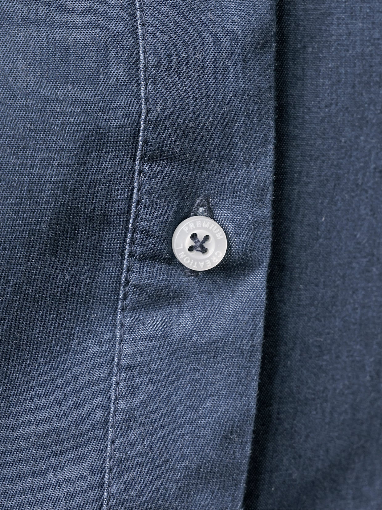 CREATION L PREMIUM Webkleid mit Blüten-Stickerei - blue-stone-washed